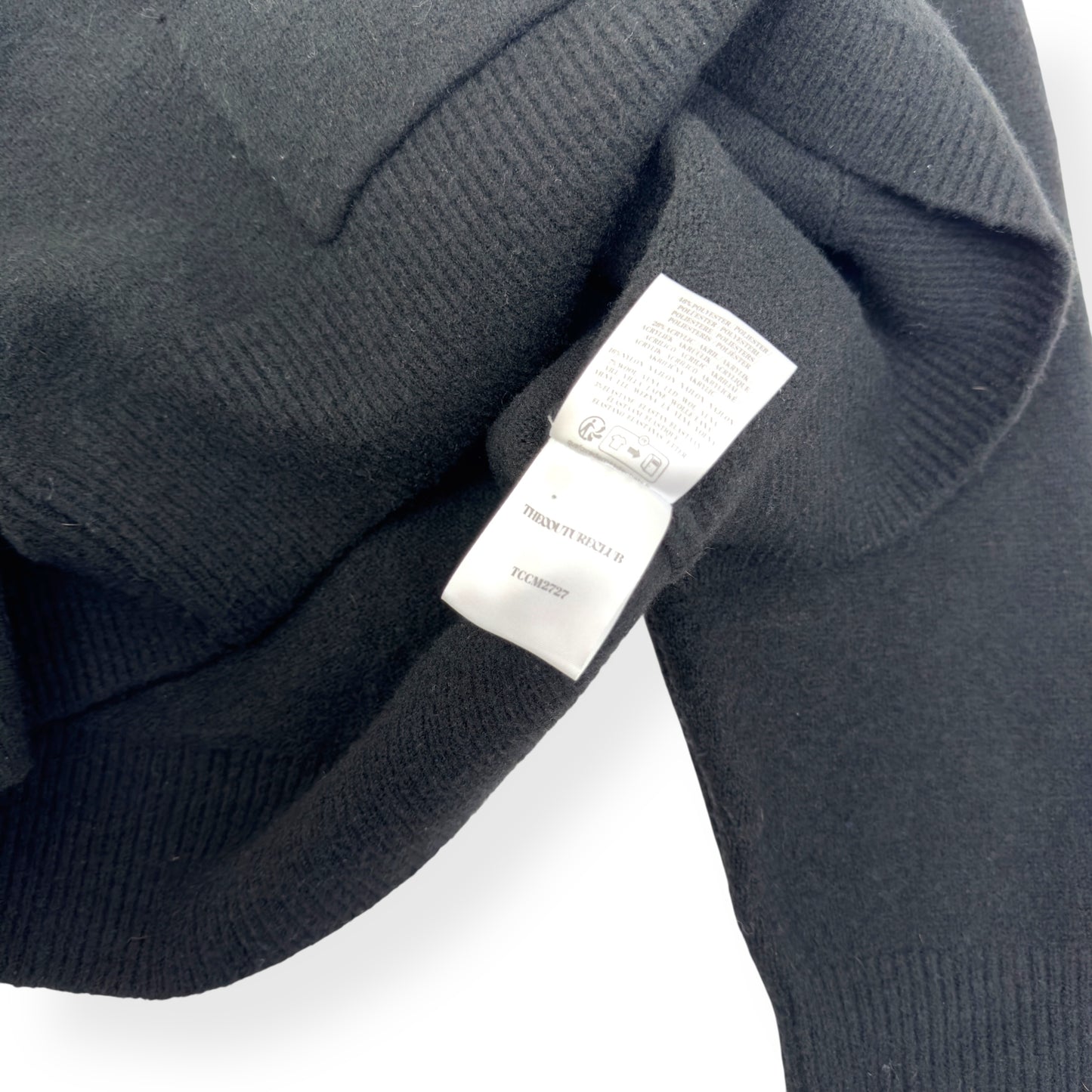 THE COUTURE CLUB FLUFFY EMBLEM KNITTED HOODIE BLACK / WHITE L