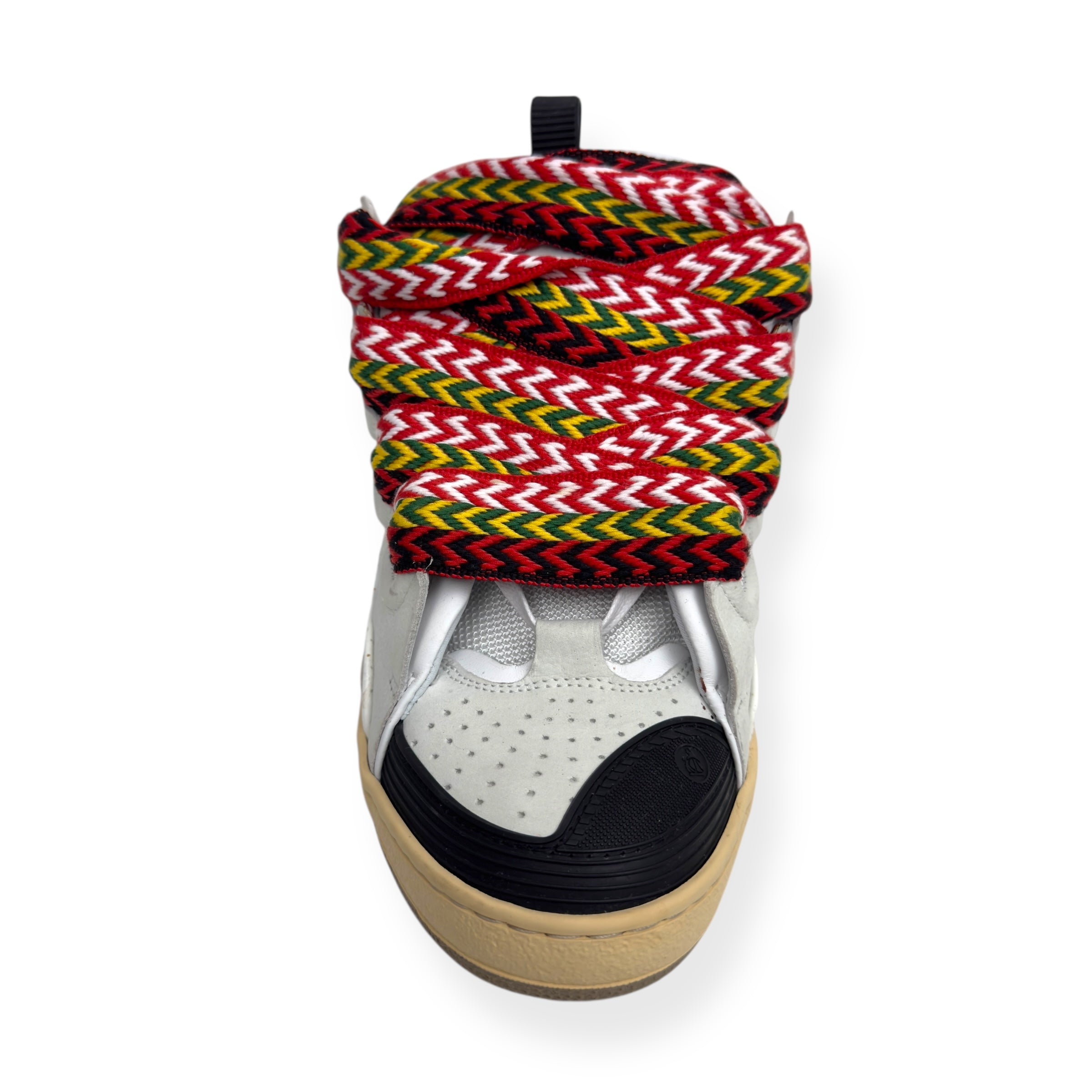 LANVIN LEATHER CURB SNEAKER WHITE / MULTICOLOURED UK8