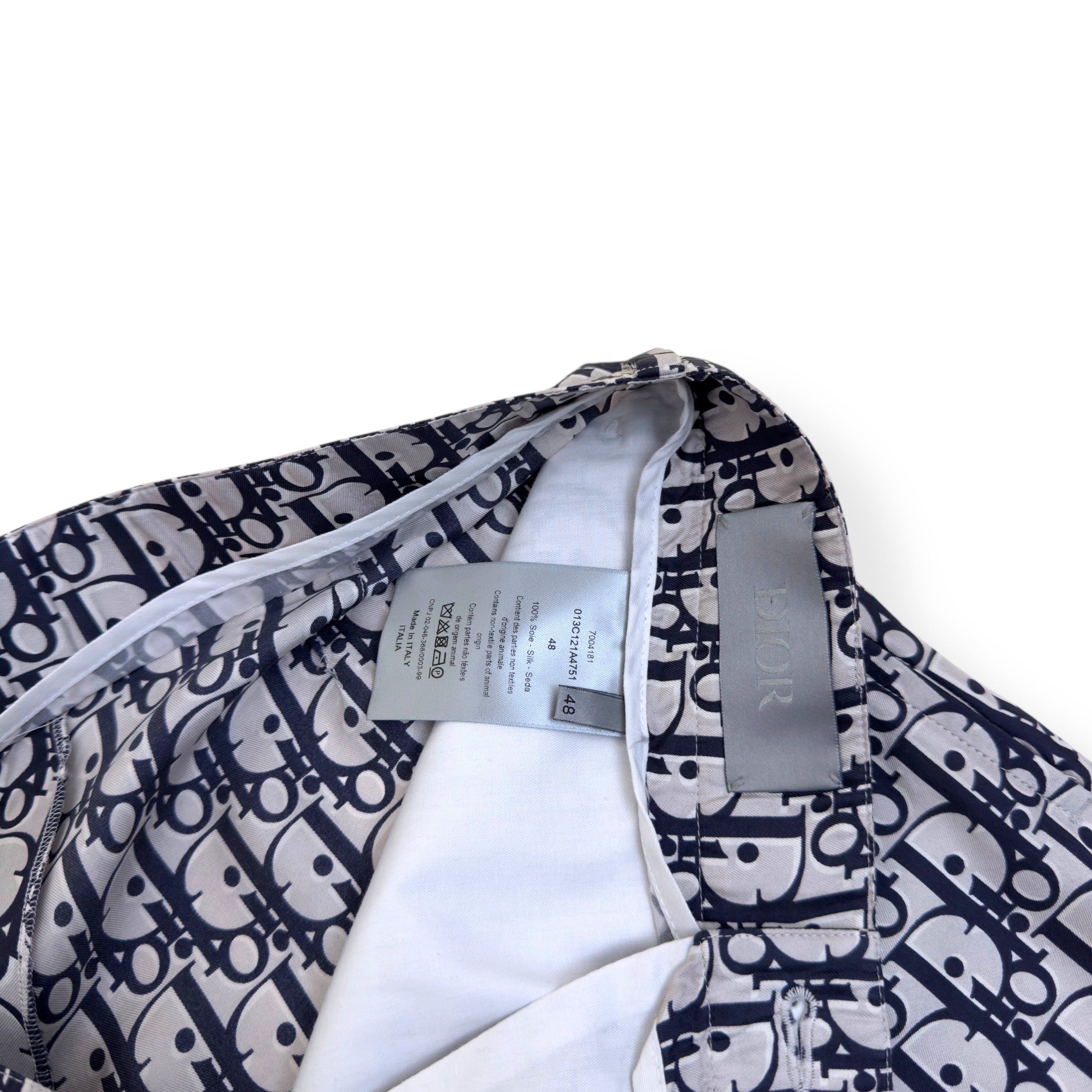 DIOR OBLIQUE SILK BERMUDA SHORTS BLACK / WHITE 48 / M