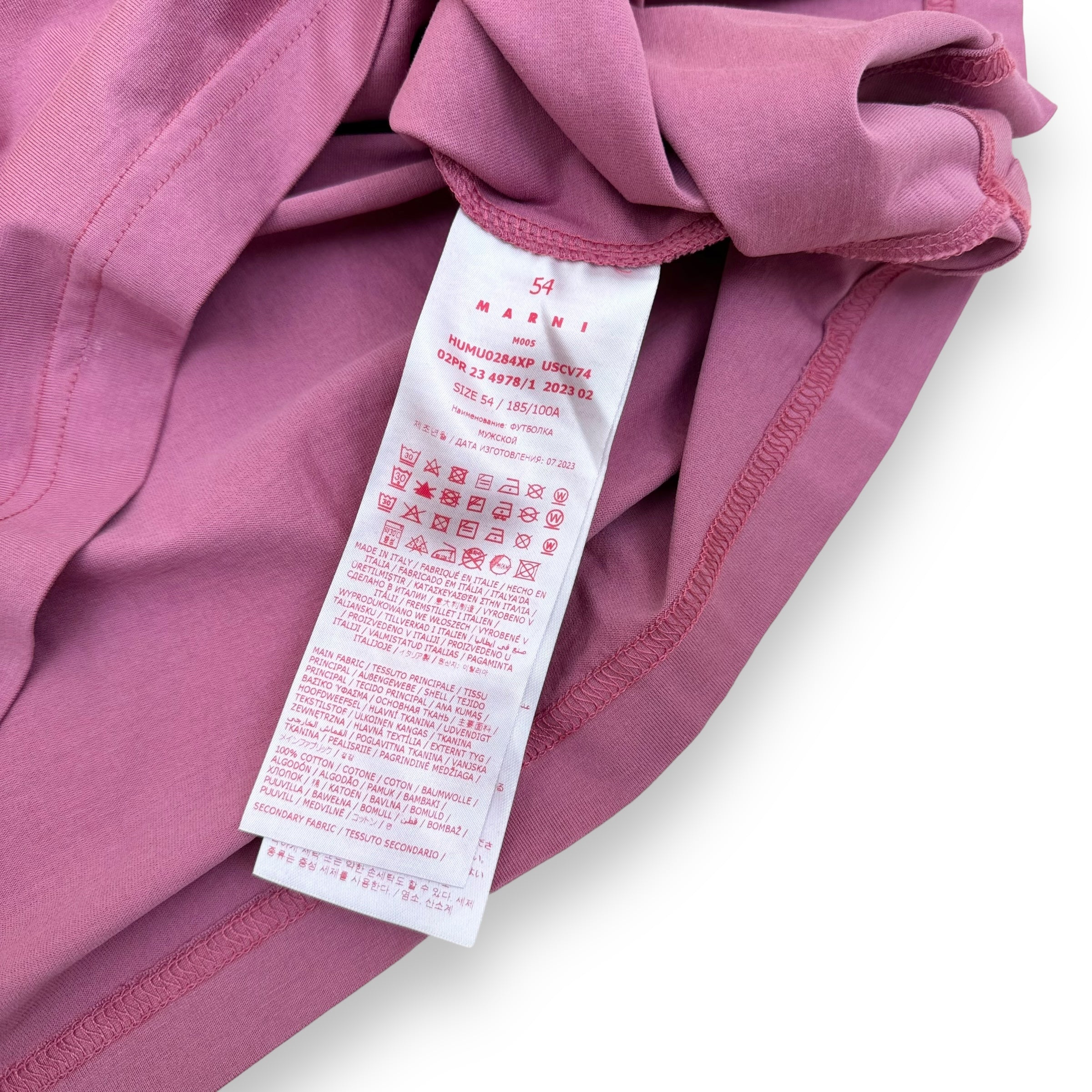 MARNI COTTON PRINT T-SHIRT PINK XXL