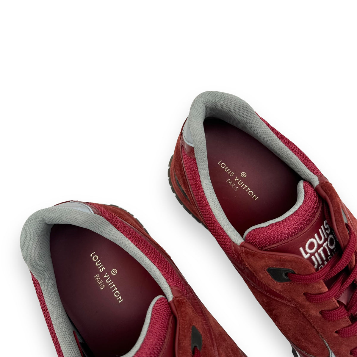 LOUIS VUITTON RUN AWAY SUEDE / MESH SNEAKER RED UK8.5