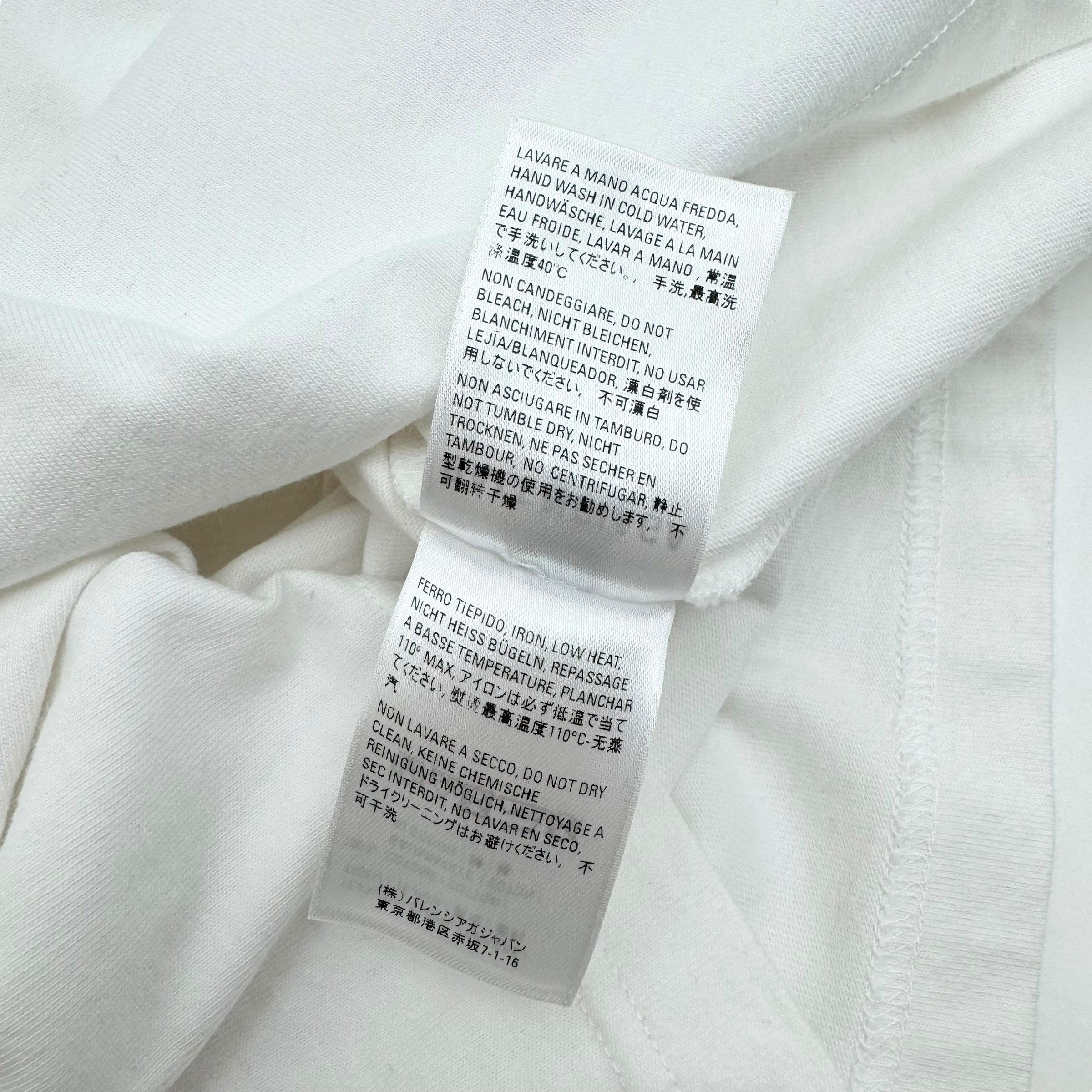 BALENCIAGA BIO-LOGO PRINT COTTON T-SHIRT WHITE / GREEN M