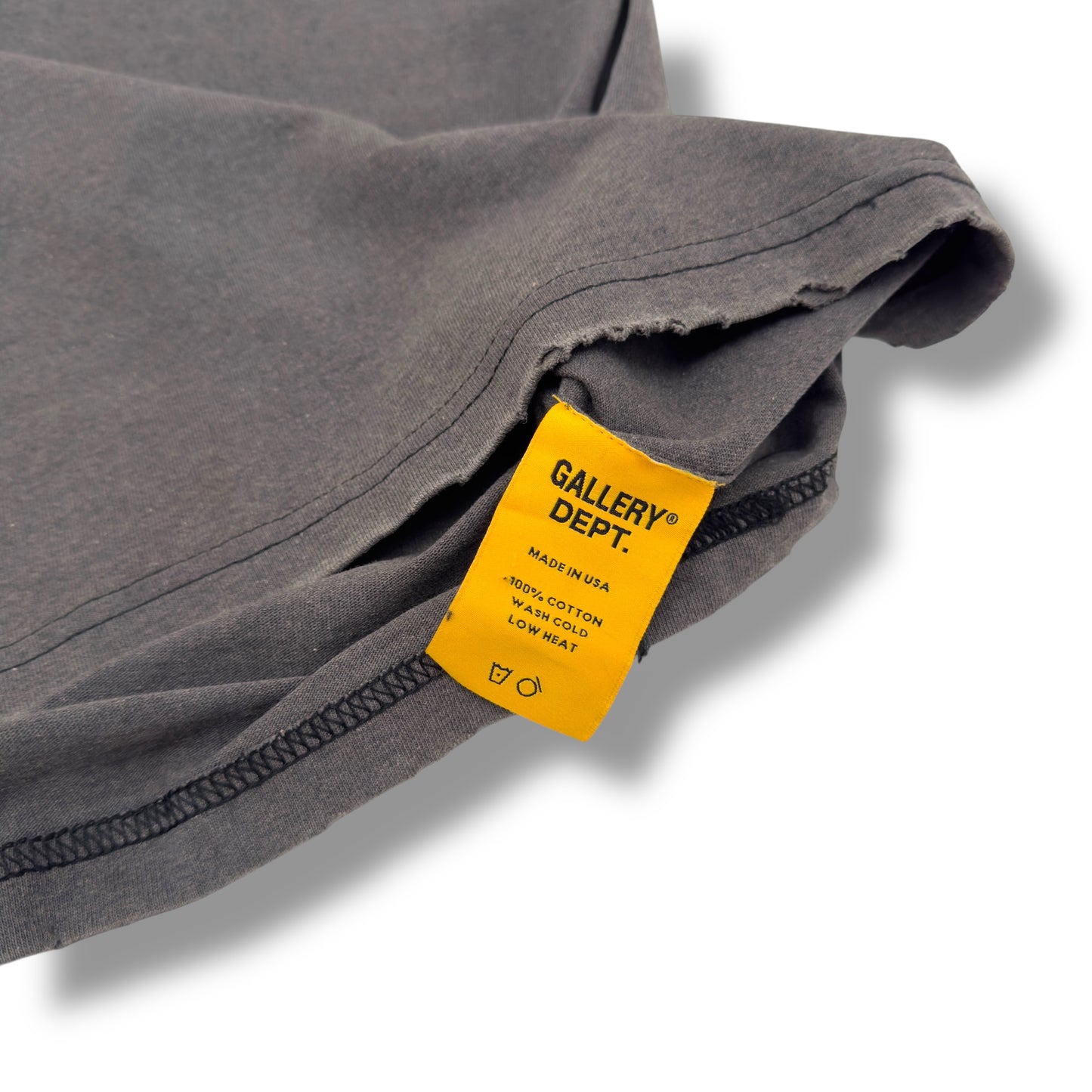 GALLERY DEPT. RECYCLE DISTRESSED T-SHIRT GREY / BLUE M