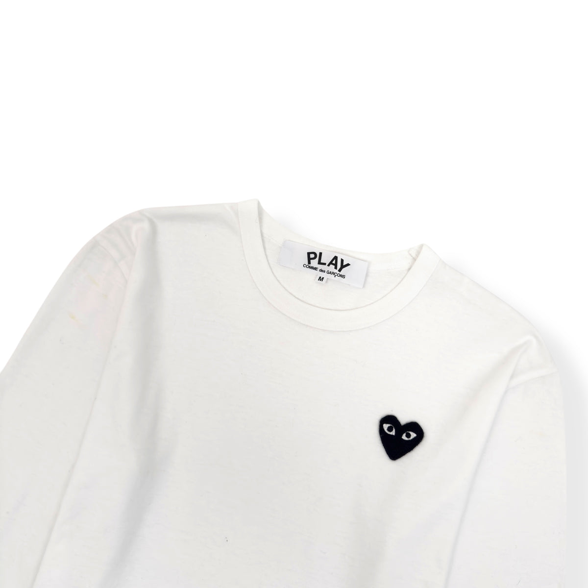 CDG PLAY LONG SLEEVE T-SHIRT WHITE M