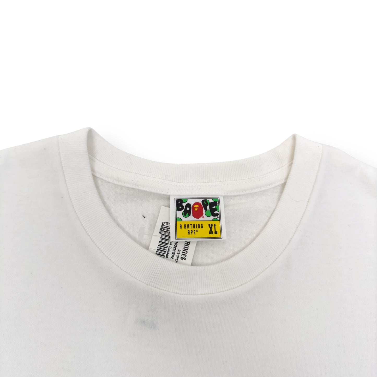 A BATHING APE TIE DYE COLLEGE T-SHIRT WHITE / PURPLE XL