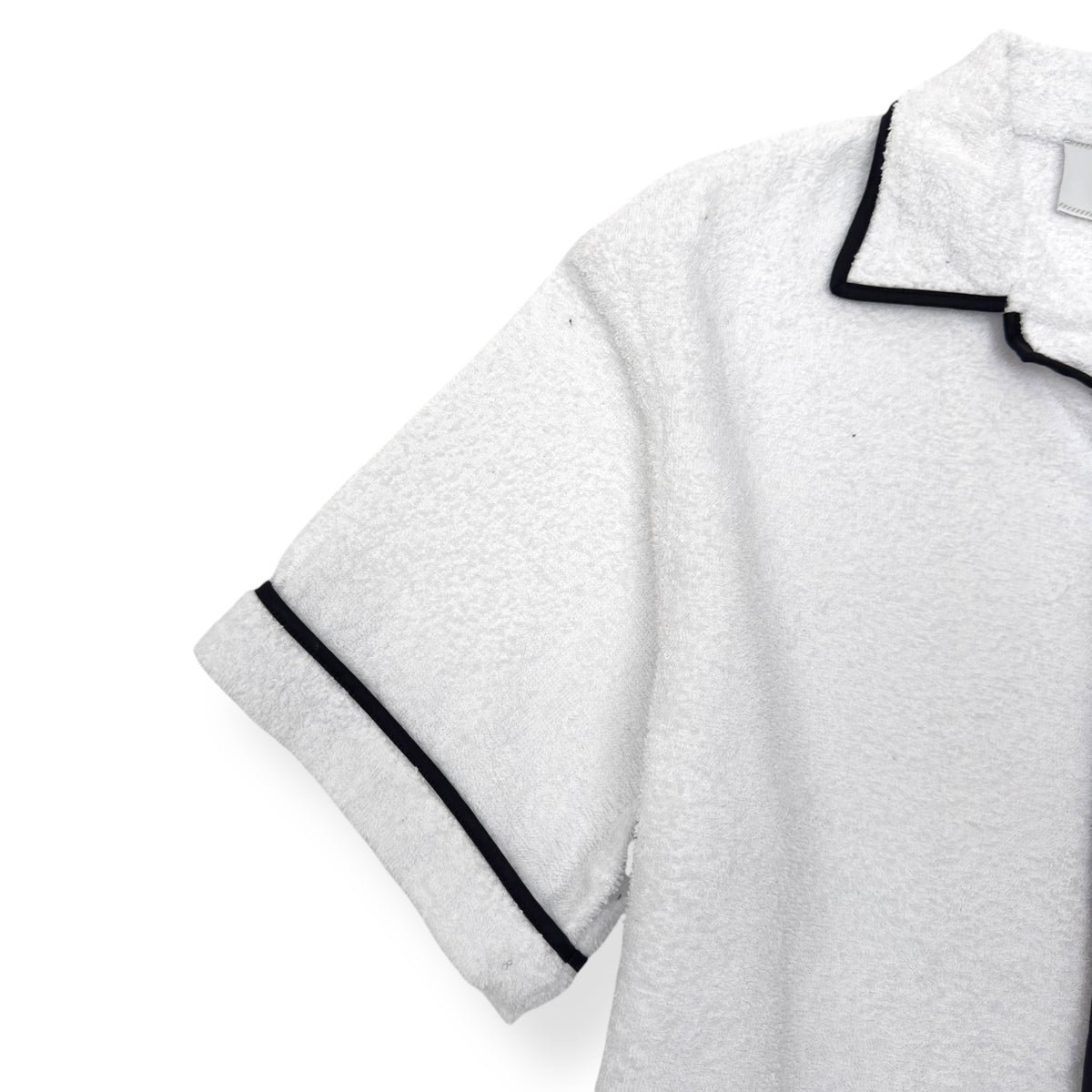 PRADA COTTON BOWLING SHIRT WHITE / BLACK M