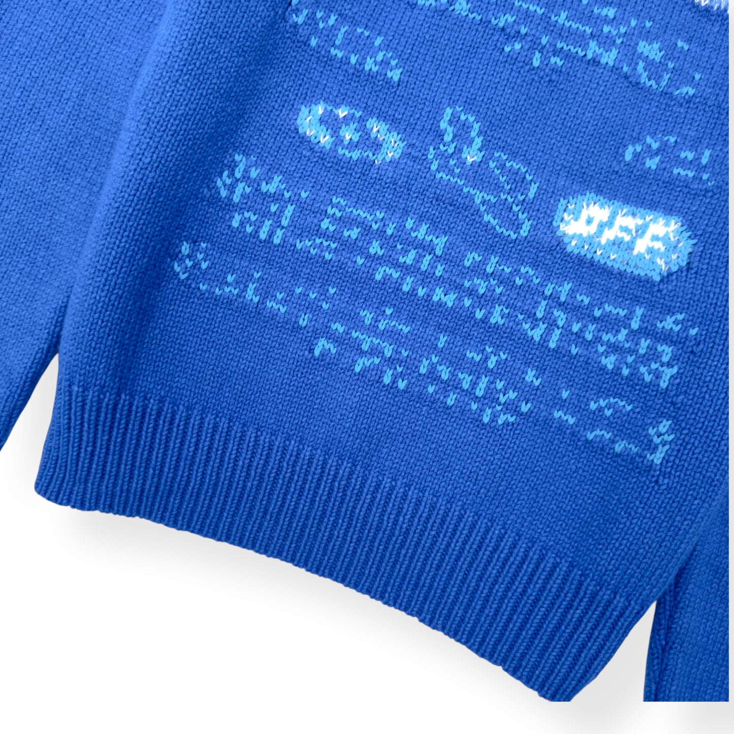 OFF-WHITE WOOL-BLEND SWEATER BLUE L