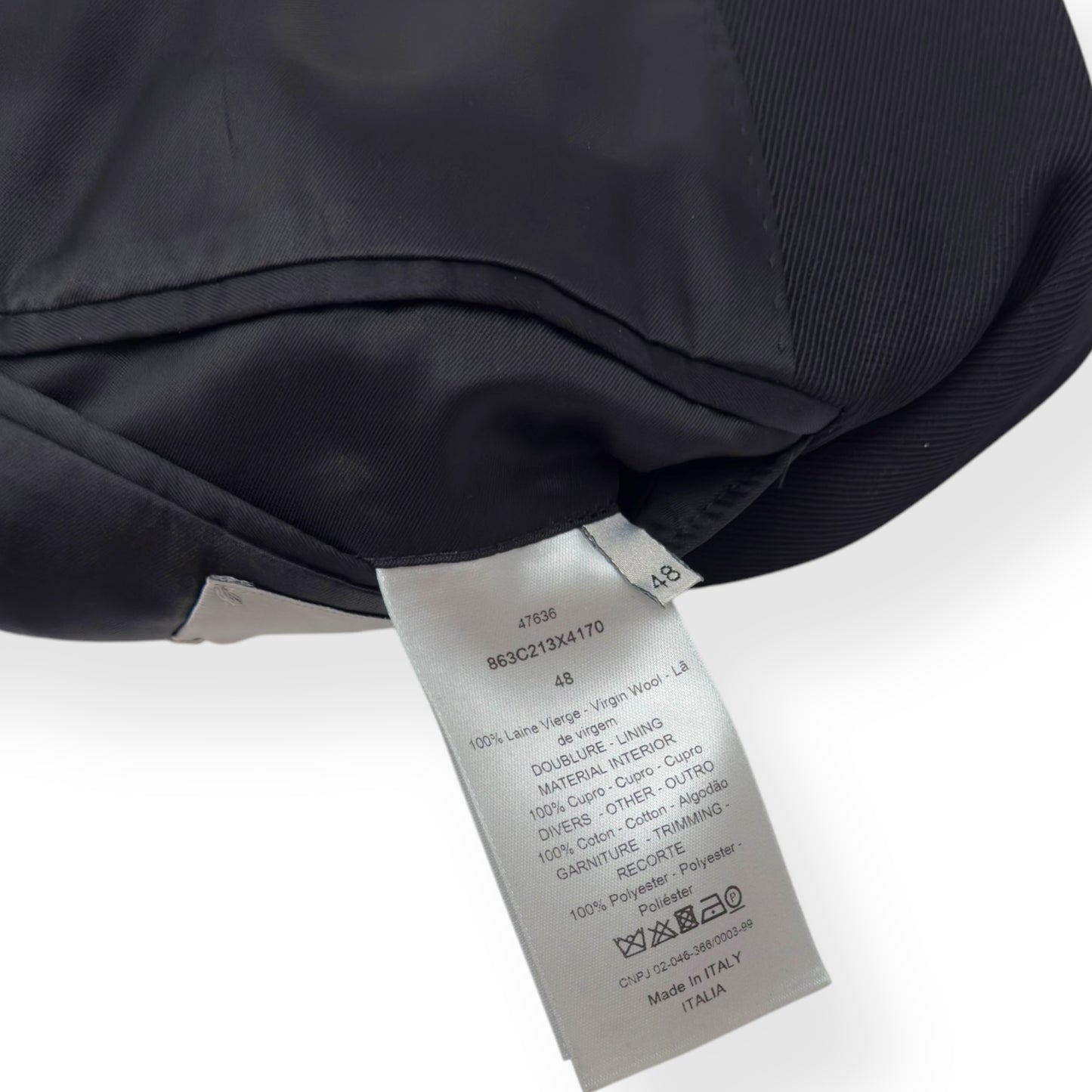 DIOR HOMME SS18 LOGO EMBROIDERED BLAZER BLACK 48 / M