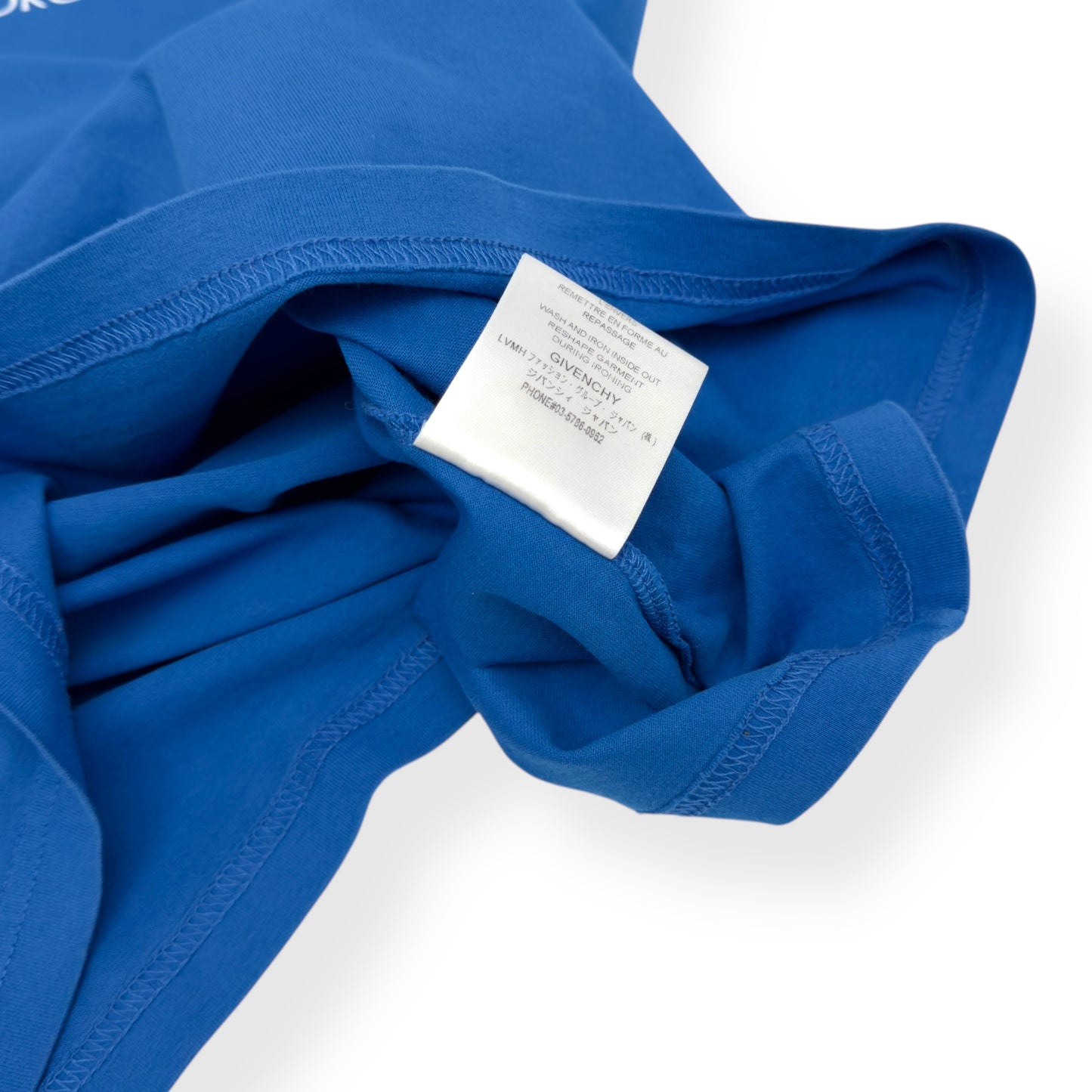 GIVENCHY OVERSIZED LOGO PRINT COTTON T-SHIRT BLUE / WHITE M