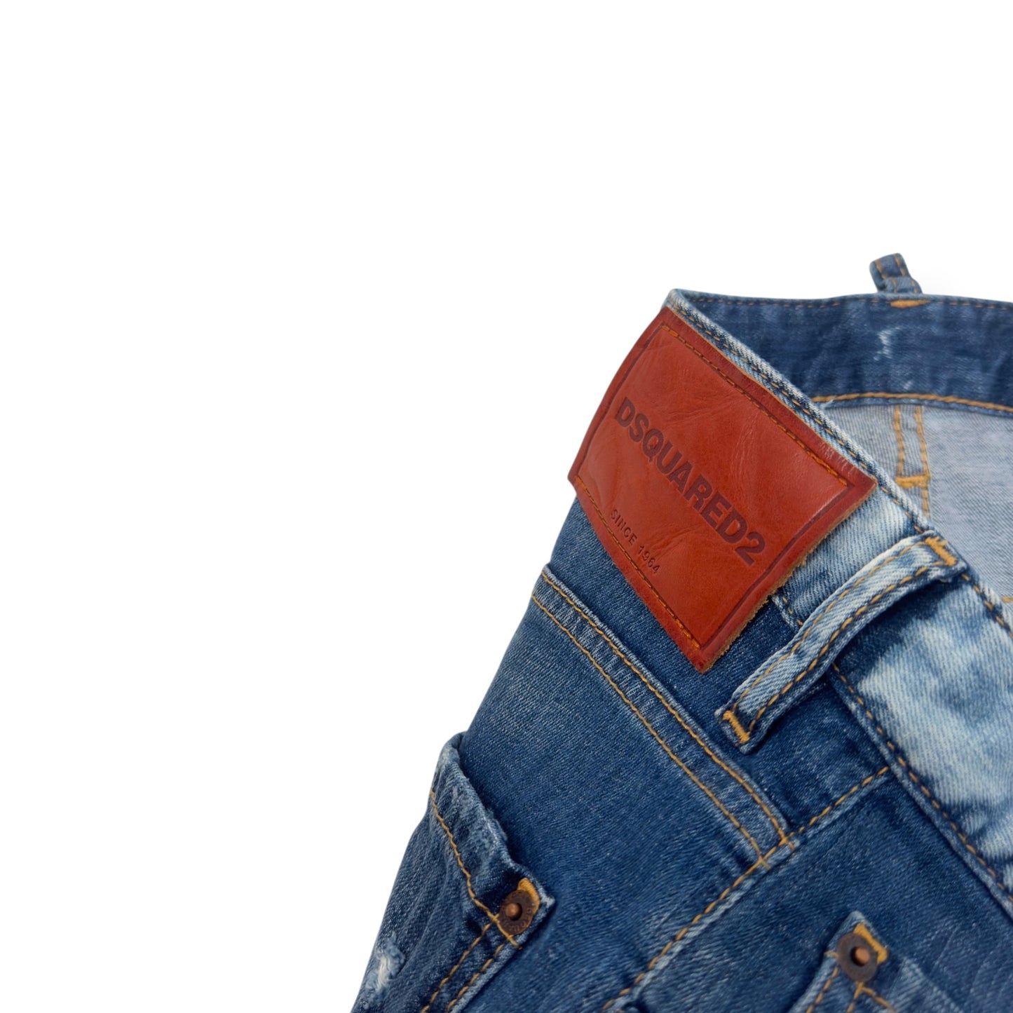 DSQUARED2 SUPER RIBBED WASHED DENIM JEANS BLUE 50 / L