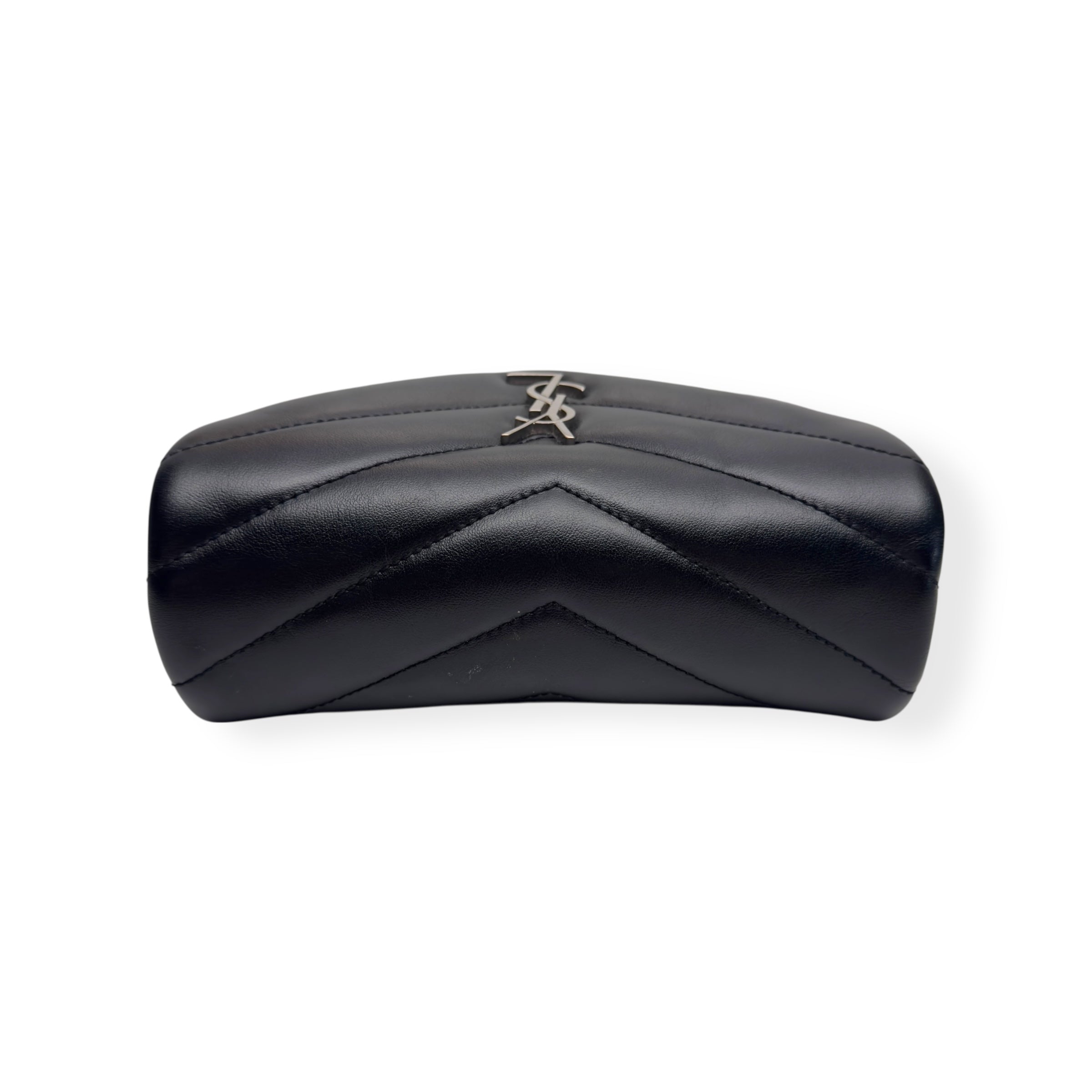 SAINT LAURENT TOY QUILTED LEATHER CROSS-BODY BAG BLACK / SILVER S