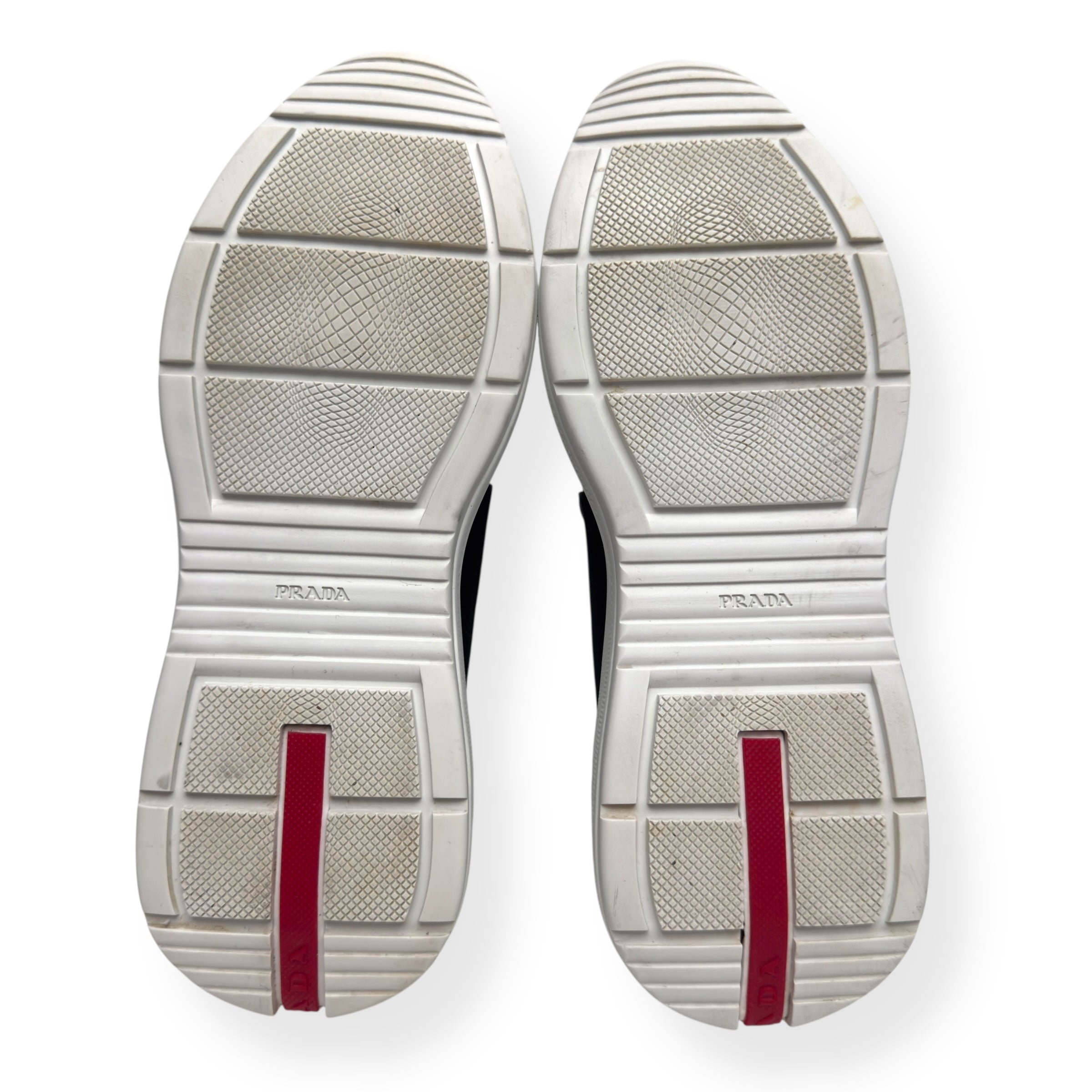 PRADA AMERICAS CUP LOW TOP SNEAKER BLACK / WHITE 37.5 / UK4.5