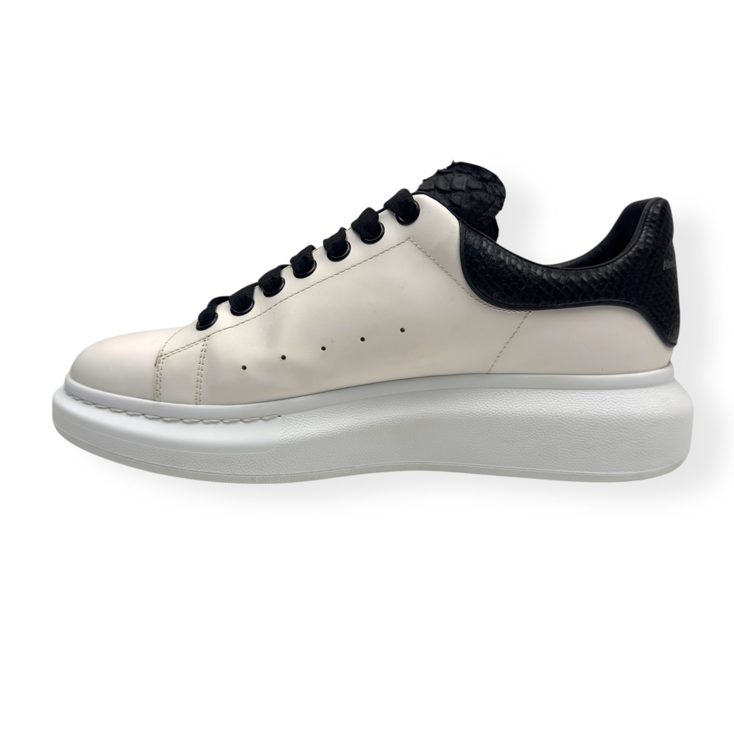 ALEXANDER MCQUEEN OVERSIZED LEATHER / SNAKESKIN SNEAKER WHITE / BLACK 42 / UK8