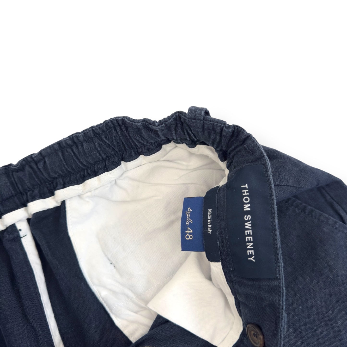 THOM SWEENEY LINEN BLEND SHORTS BLUE 48 / S