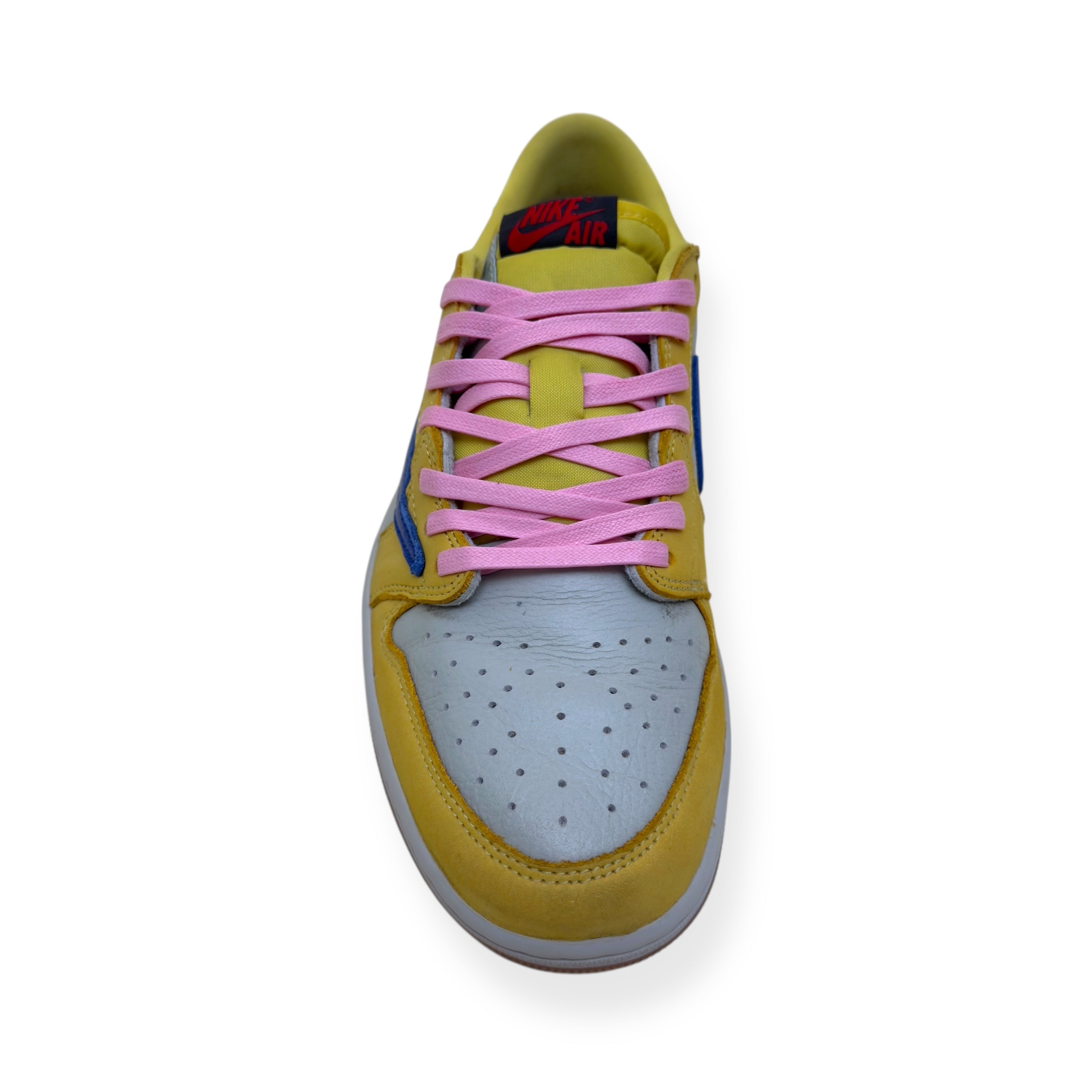 NIKE AIR JORDAN 1 X TRAVIS SCOTT LOW TOP SNEAKER CANARY UK9
