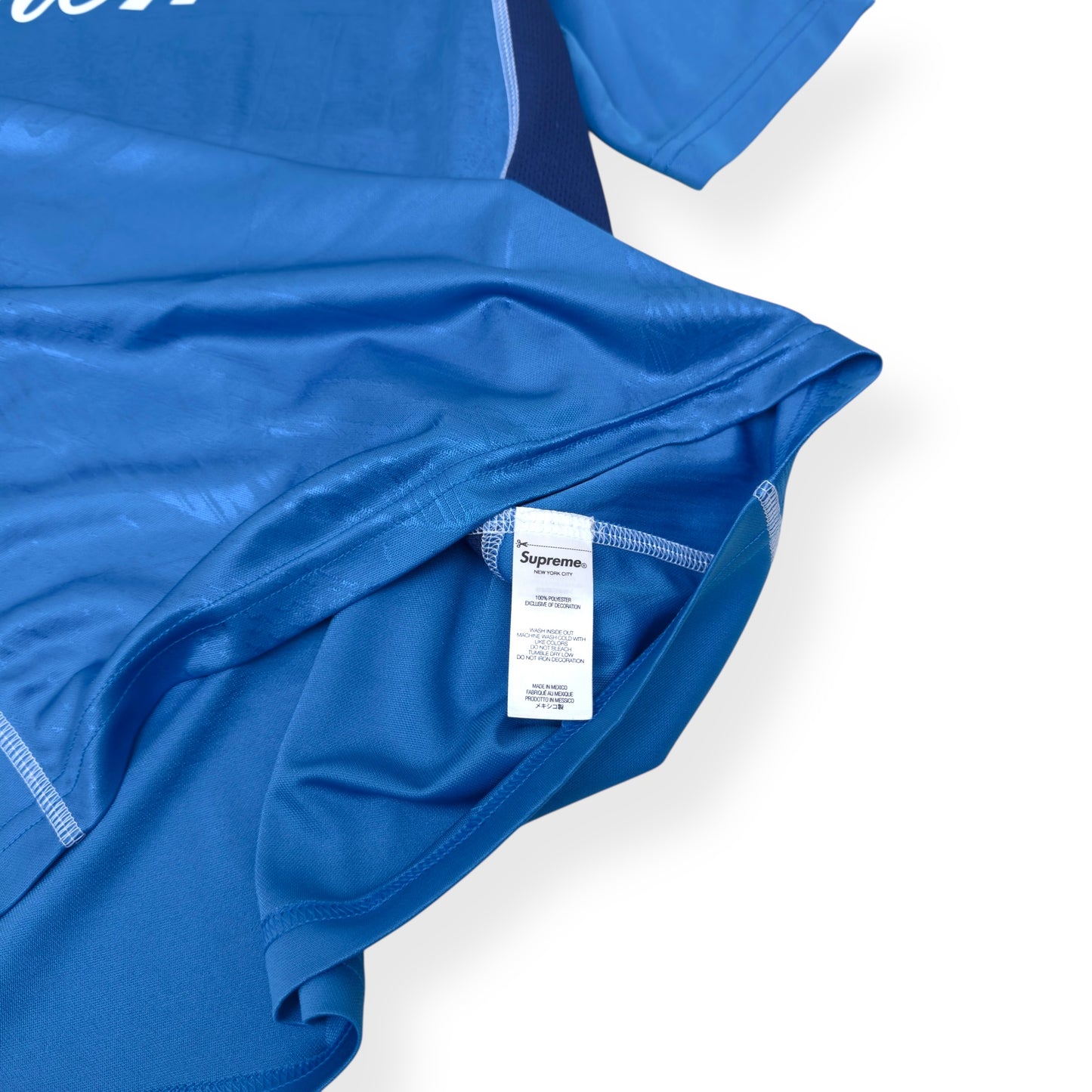 SUPREME JACQUARD SOCCER JERSEY BLUE L