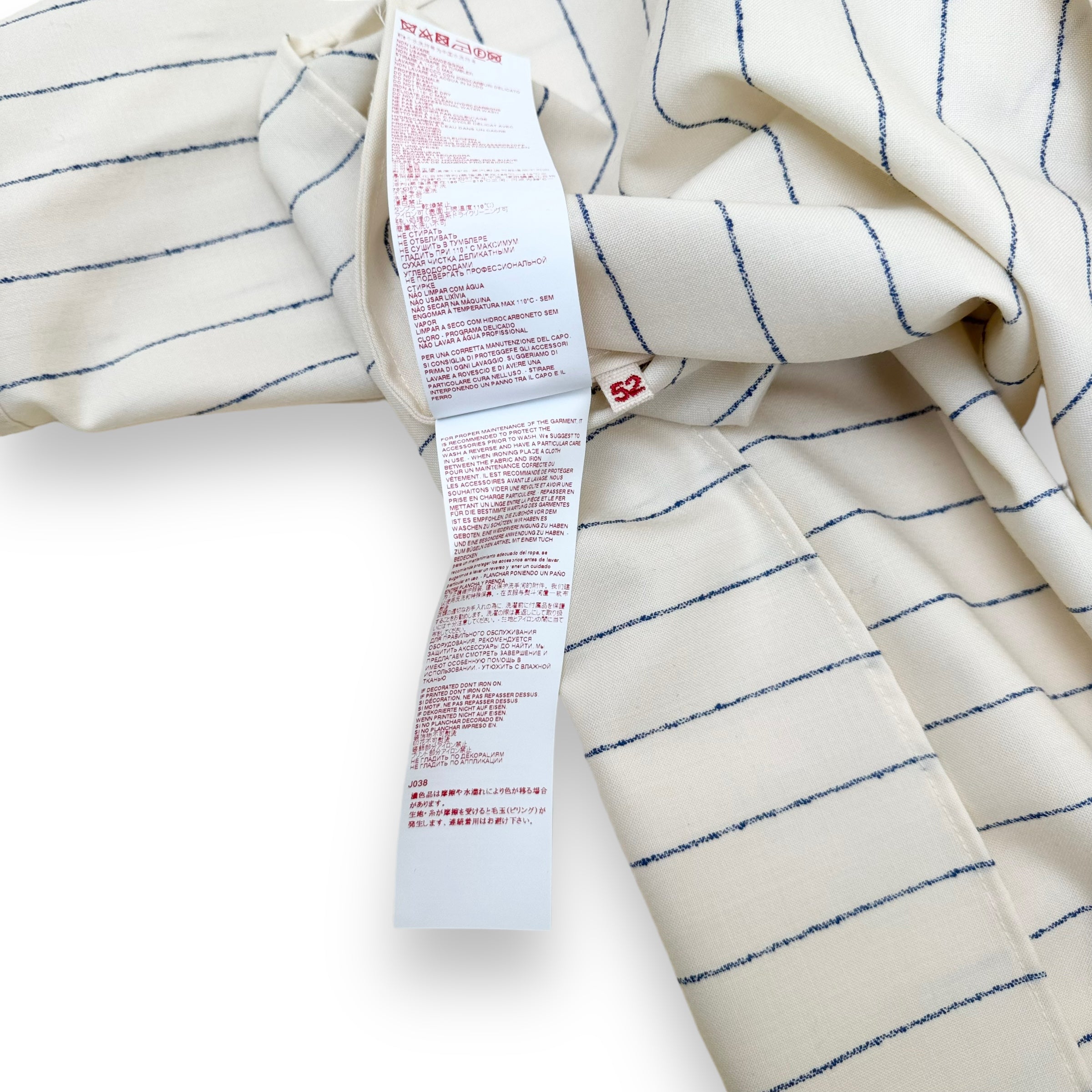 MARNI RELAXED PINSTRIPE LONG SLEEVE SHIRT NATURAL / BLUE L