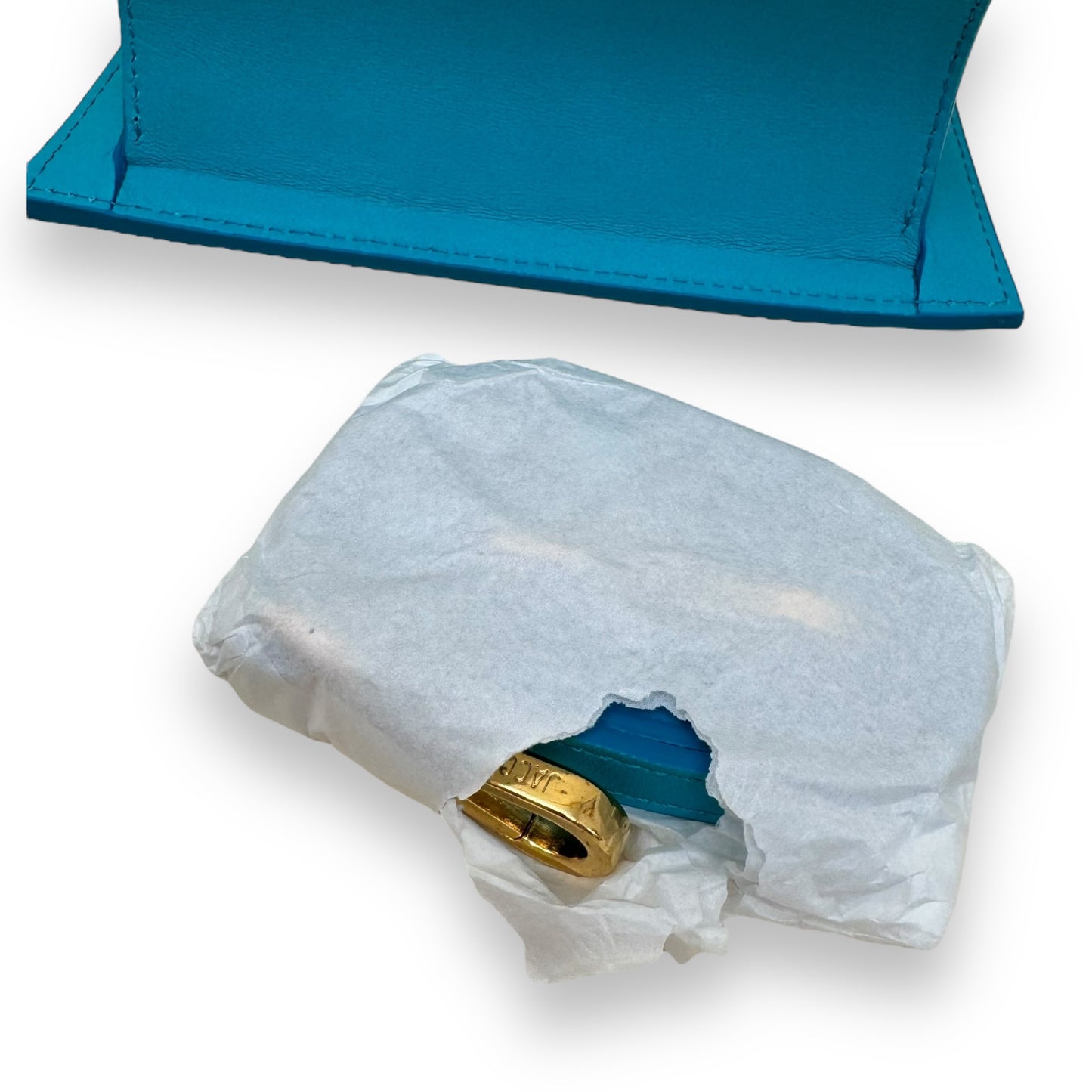JACQUEMUS LE CHIQUITO MOYEN LEATHER BAG BLUE