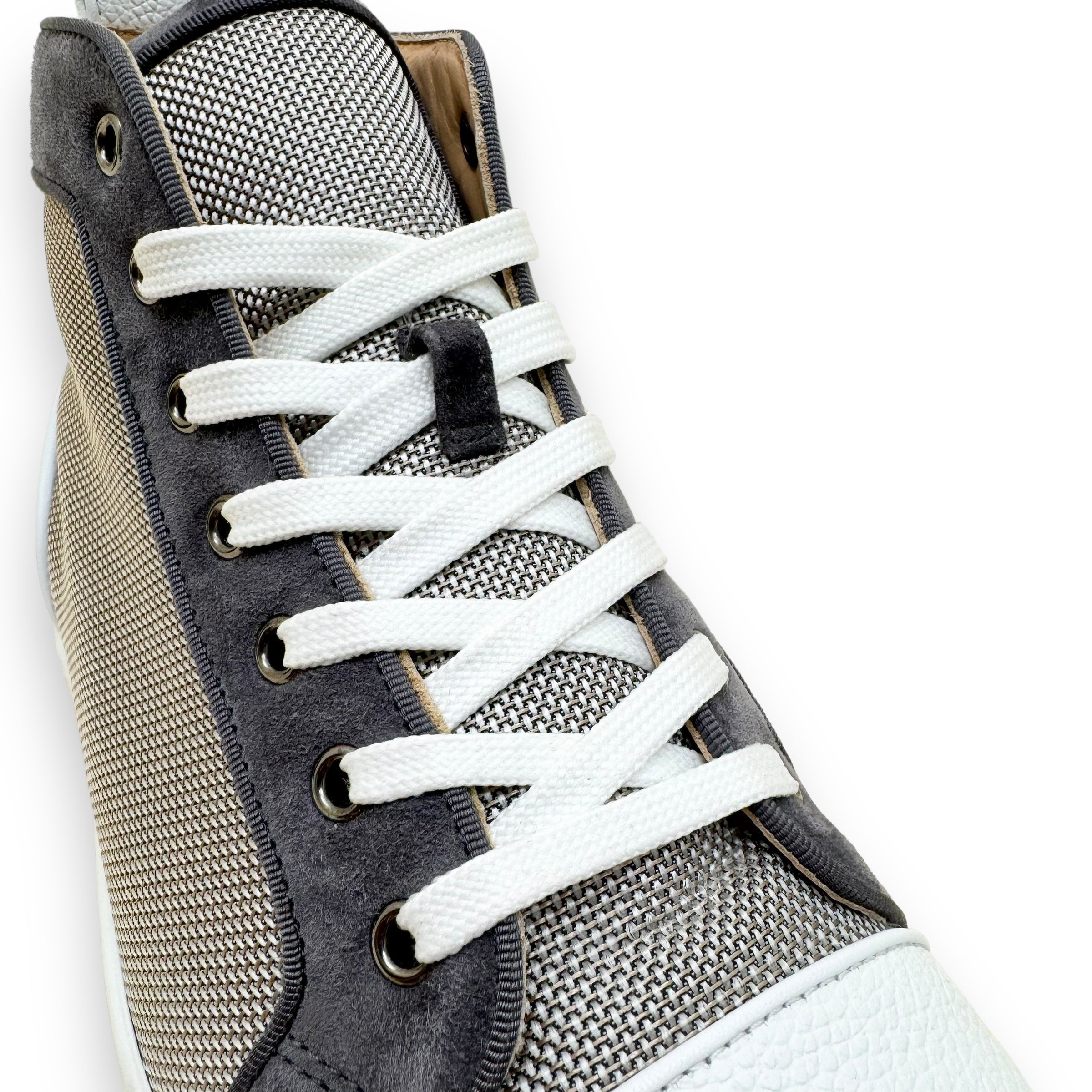 CHRISTIAN LOUBOUTIN LOUIS ORLATO HIGH TOP SNEAKER WHITE / GREY UK9