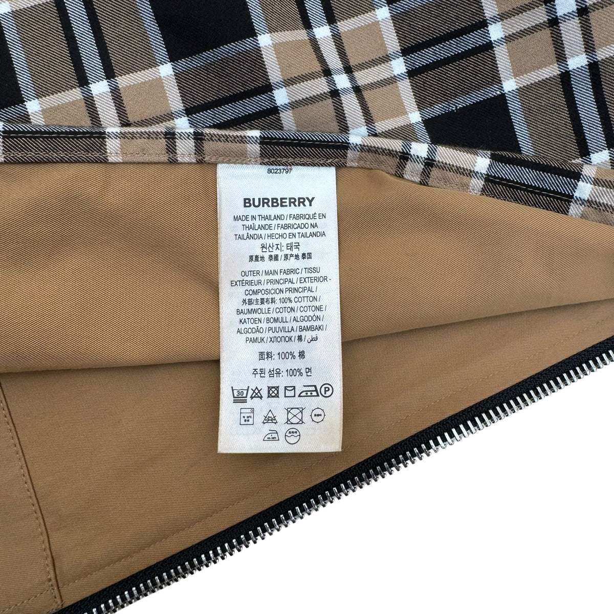 BURBERRY PATCHWORK ZIP-UP OVER SHIRT RED / BEIGE M