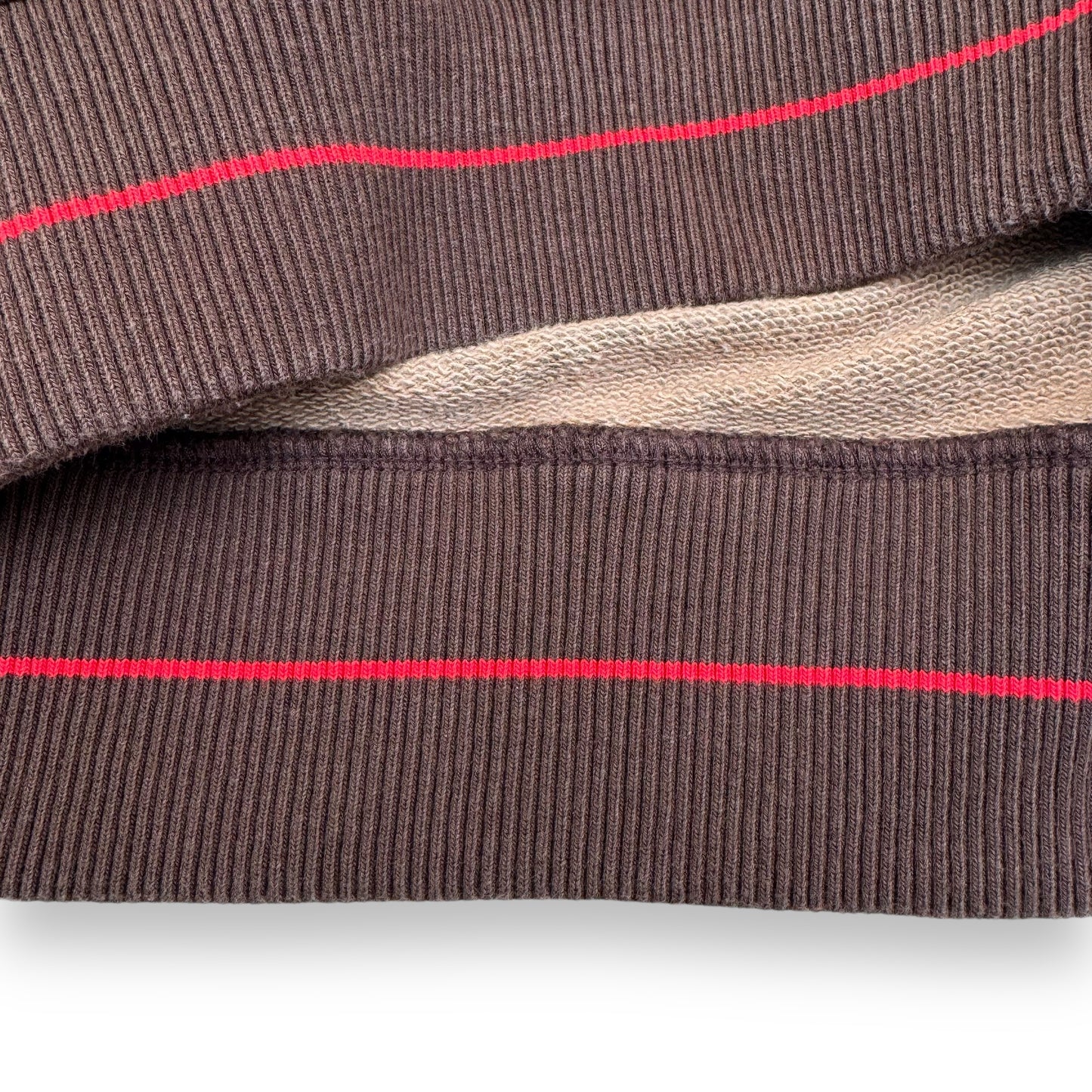 BURBERRY MONOGRAM STRIPE PRINT COTTON SWEATSHIRT BROWN M