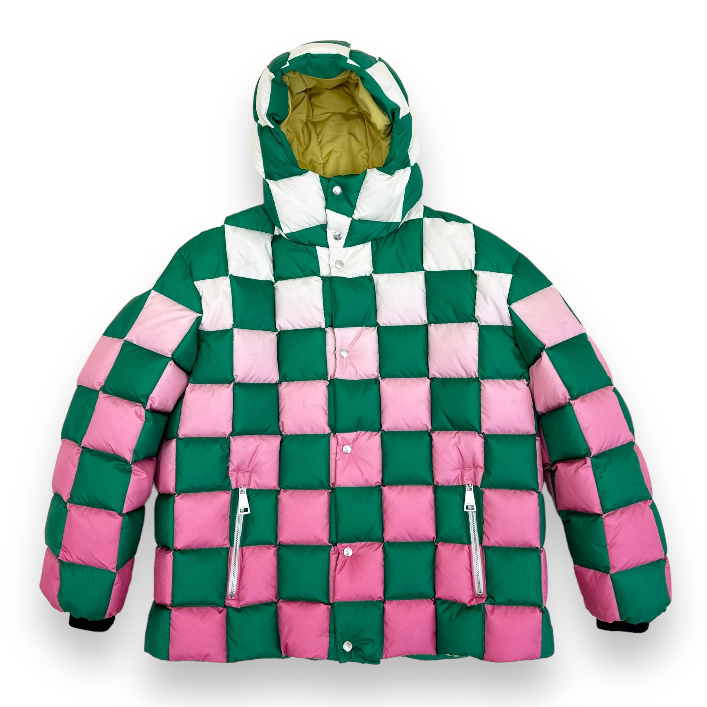 KHRISJOY PUFF KHRISMAN DAMIER SHADE DOWN PUFFER JACKET MULTICOLOURED L