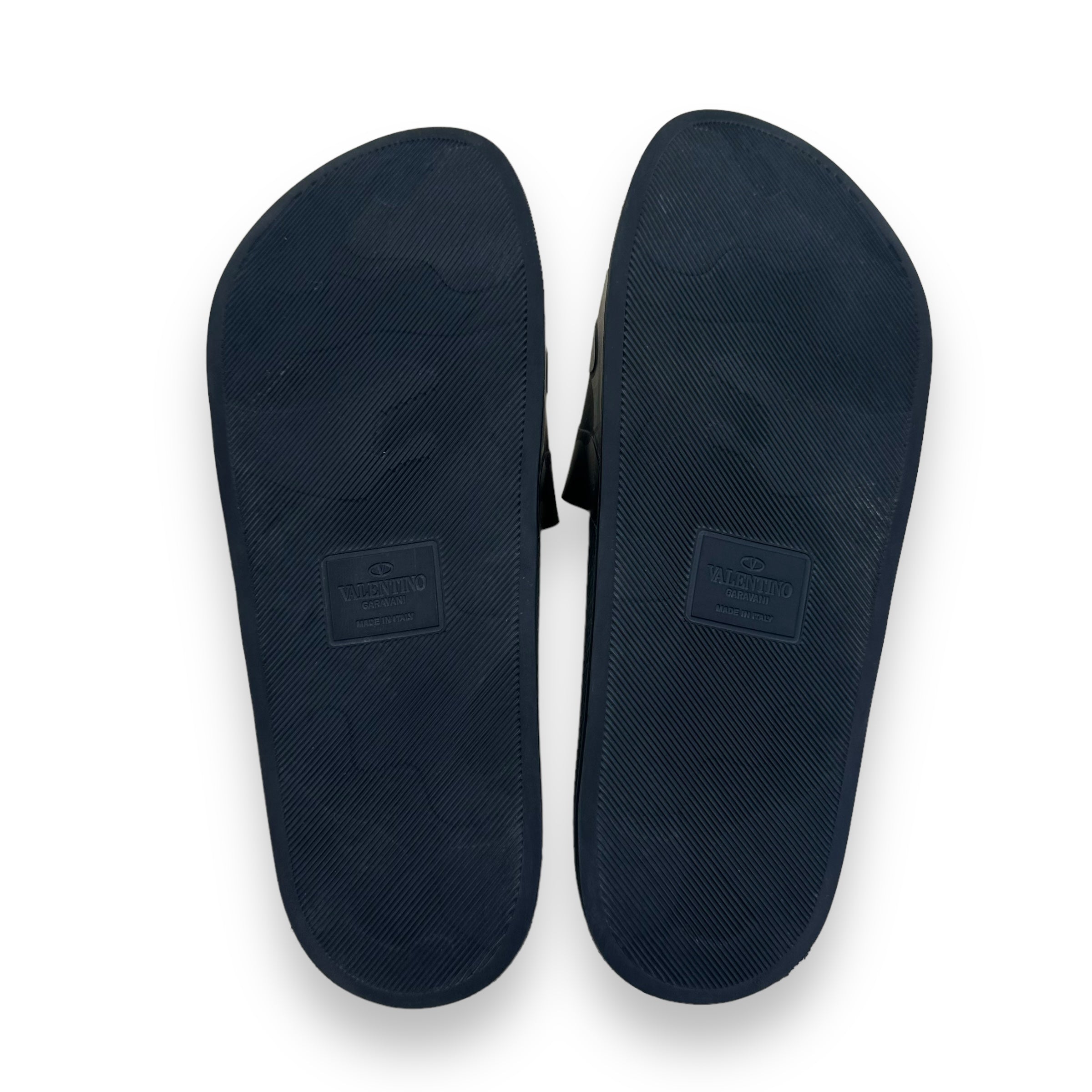 VALENTINO GARAVANI RUBBER SLIDES BLACK UK8