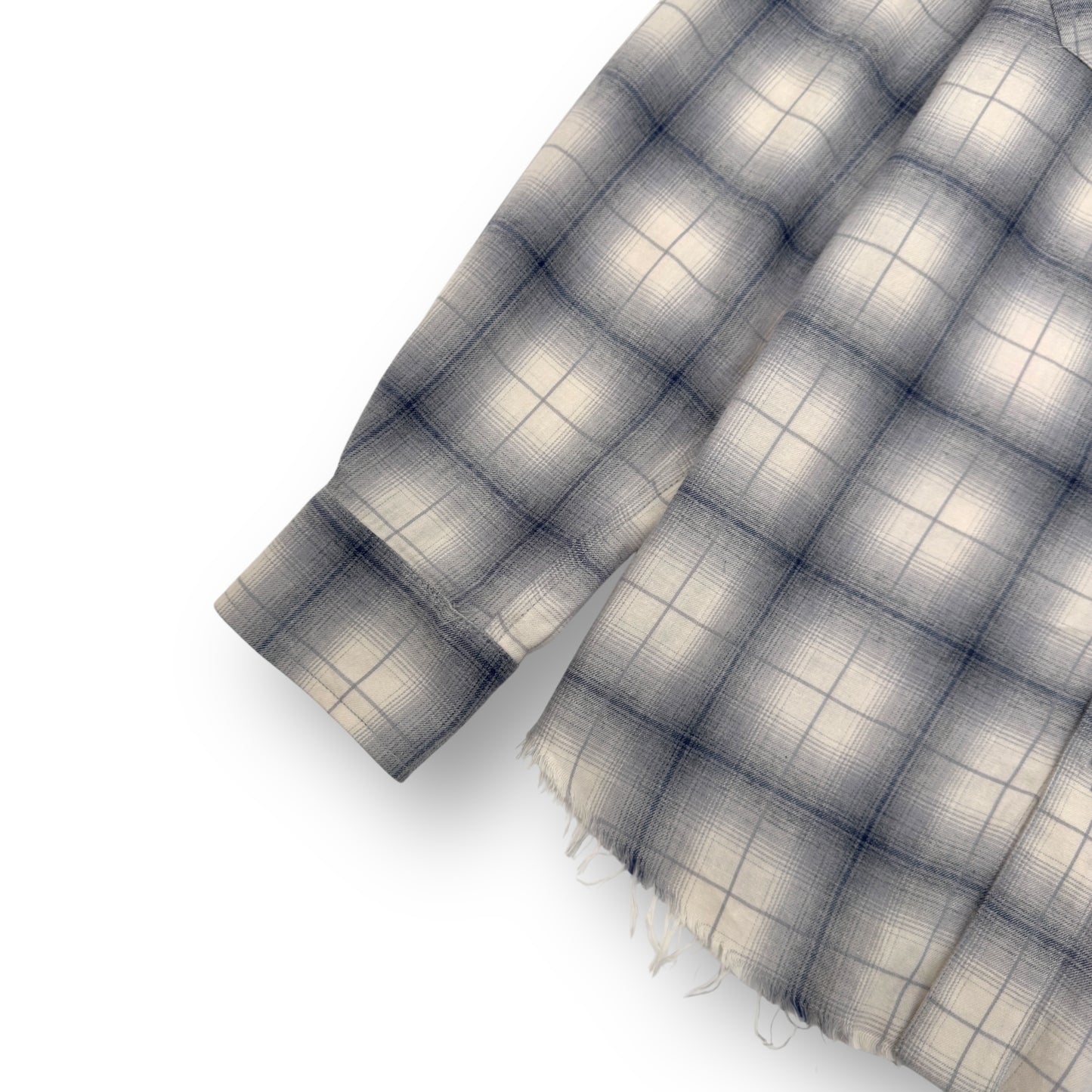 AMIRI FLANNEL LOGO APPLIQUÉ BRUSHED COTTON SHIRT BLUE / BLACK M