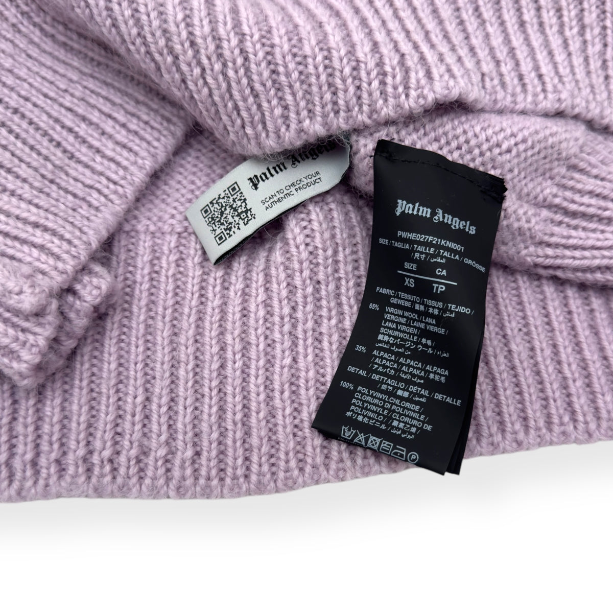PALM ANGELS OVERSIZED WOOL CREWNECK SWEATER PINK XS