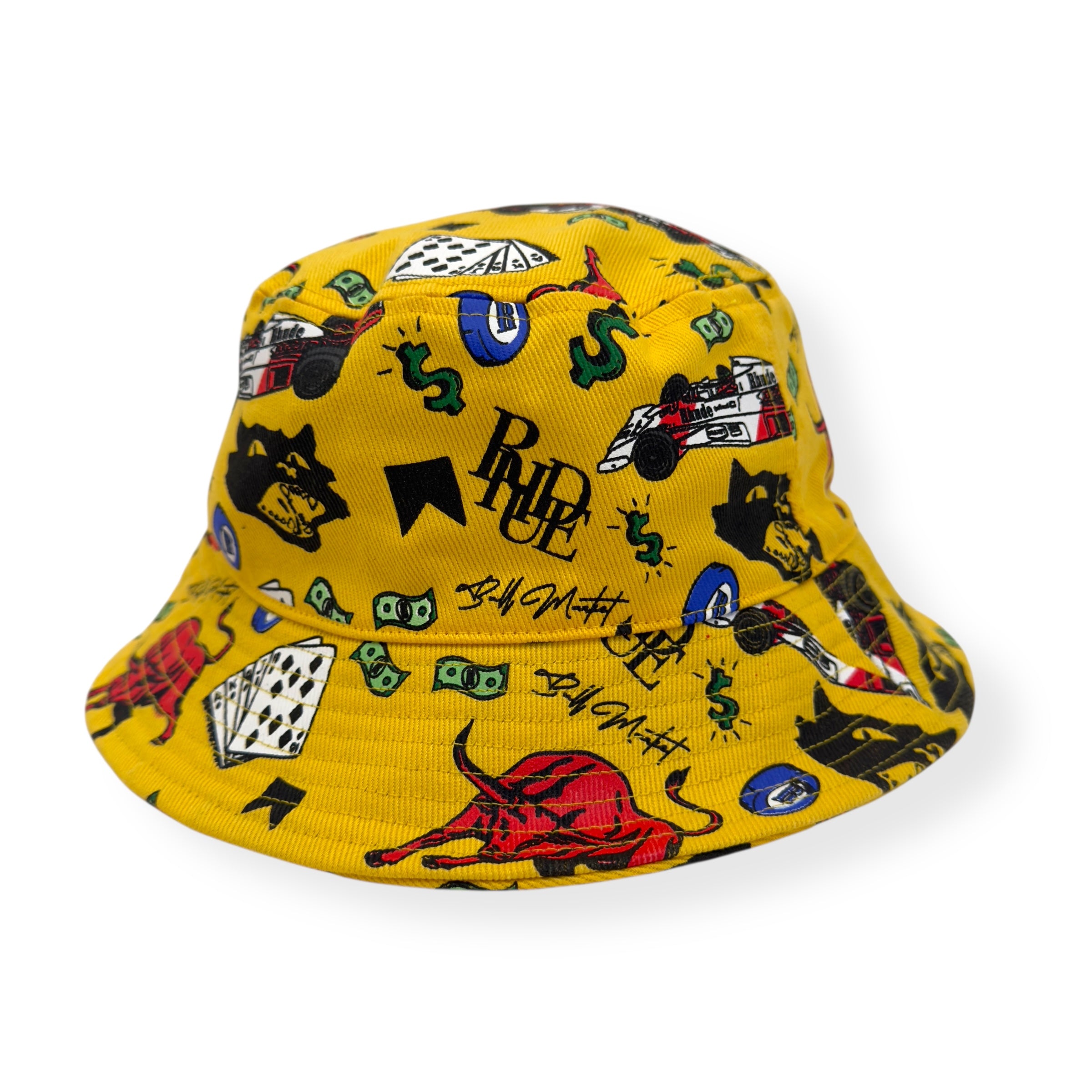 RHUDE DOODLE BUCKET HAT YELLOW O/S