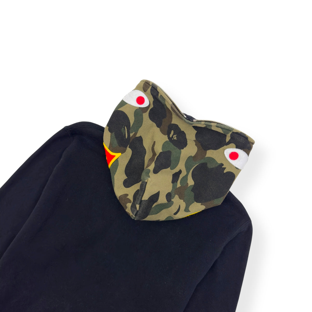 A BATHING APE SHARK FULL ZIP HOODIE BLACK / GREEN L