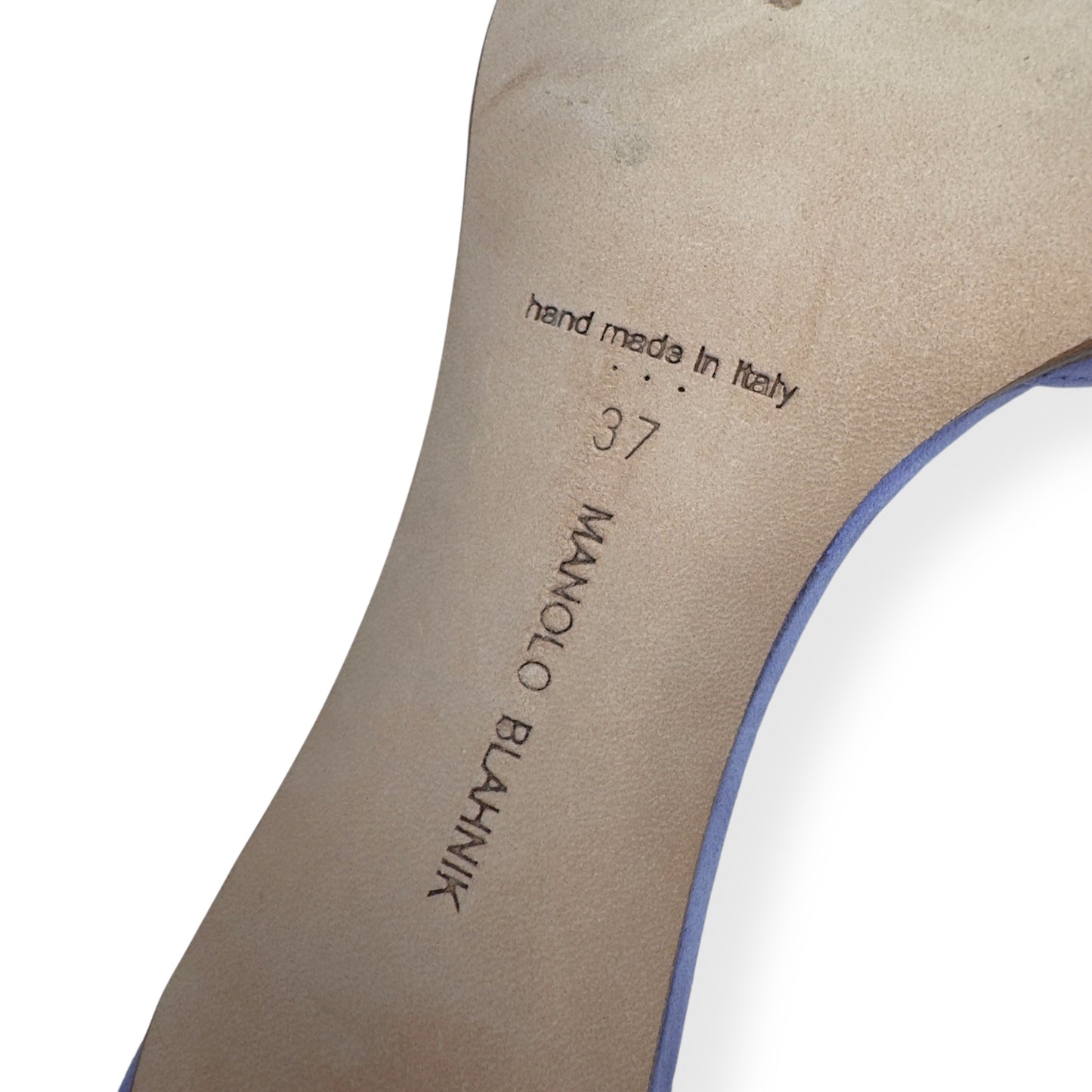 MANOLO BLAHNIK ARASPEMU 50 SUEDE MULES LILAC 37 / UK4
