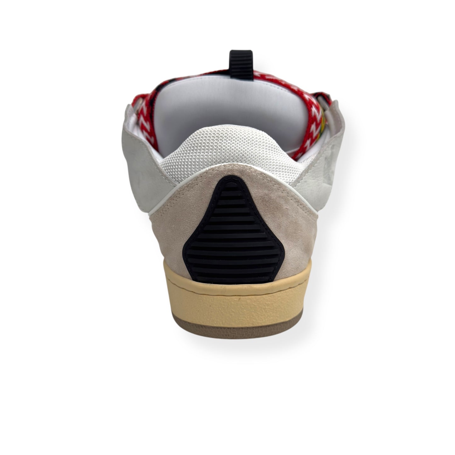 LANVIN LEATHER CURB SNEAKER WHITE / MULTICOLOURED UK8