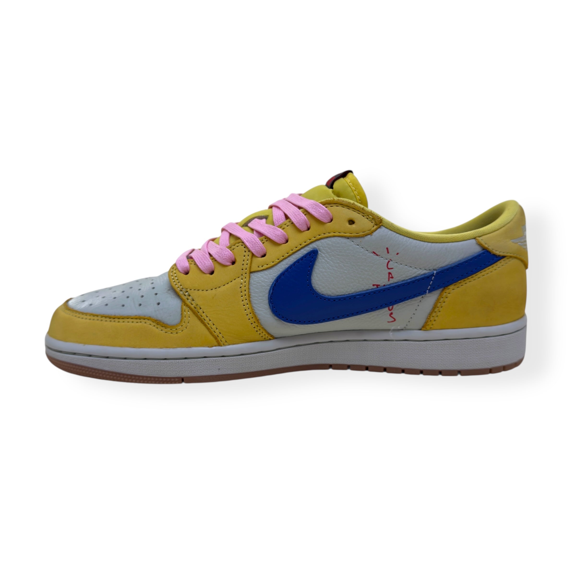 NIKE AIR JORDAN 1 X TRAVIS SCOTT LOW TOP SNEAKER CANARY UK9