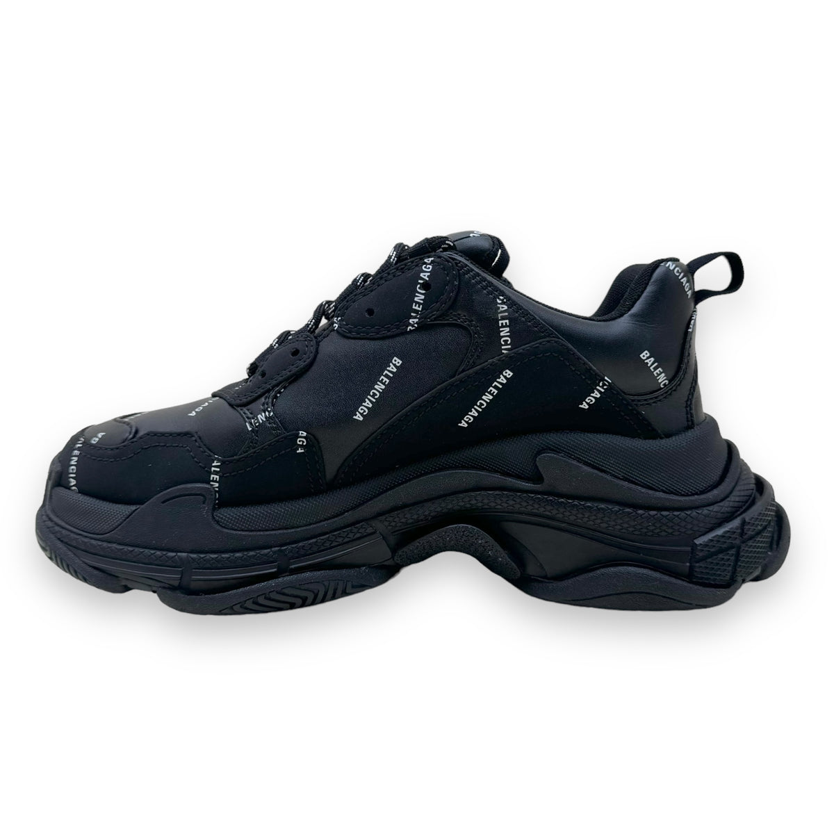 BALENCIAGA TRIPLE S ALL OVER SNEAKER BLACK UK8