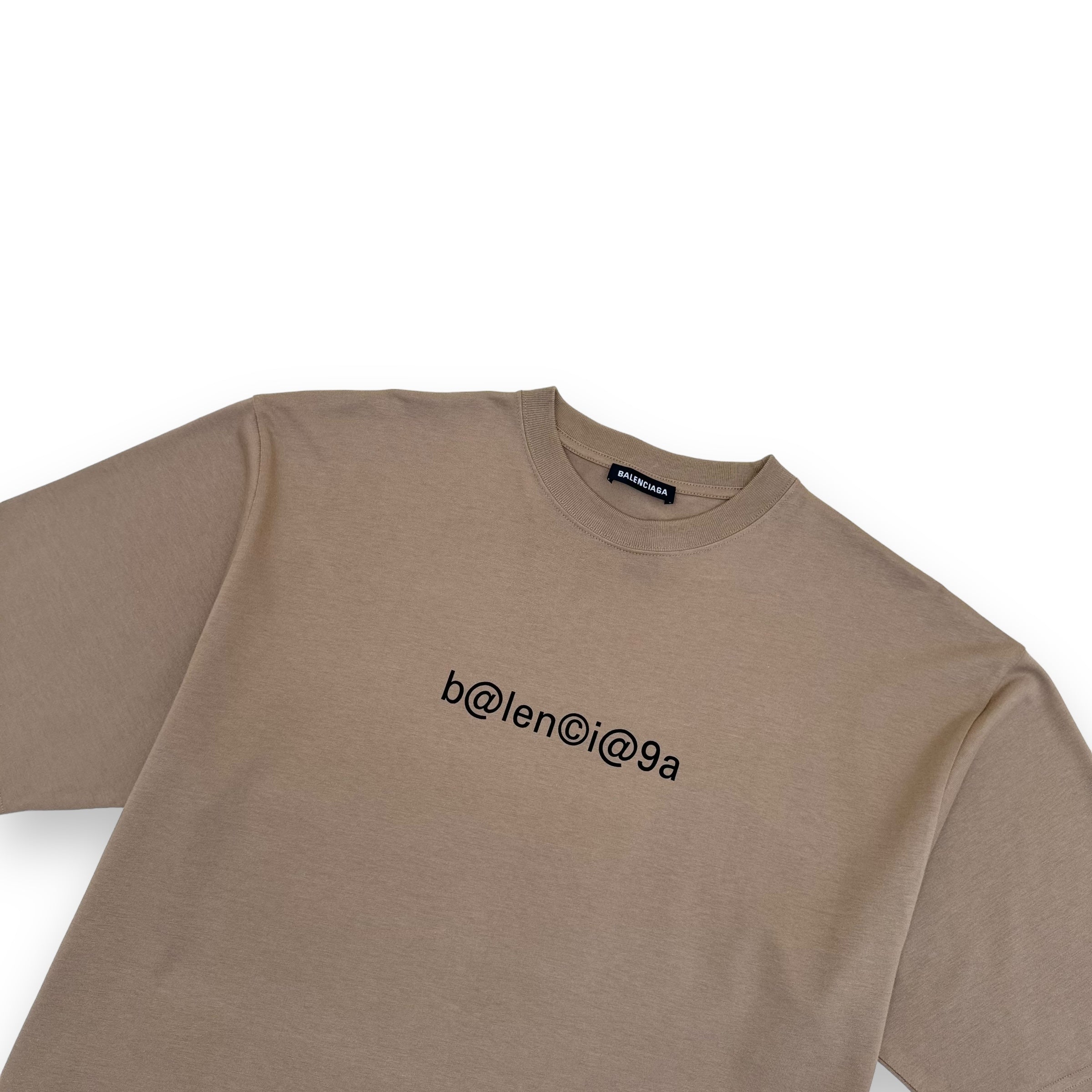 BALENCIAGA OVERSIZED SYMBOLIC LOGO T-SHIRT TAN M