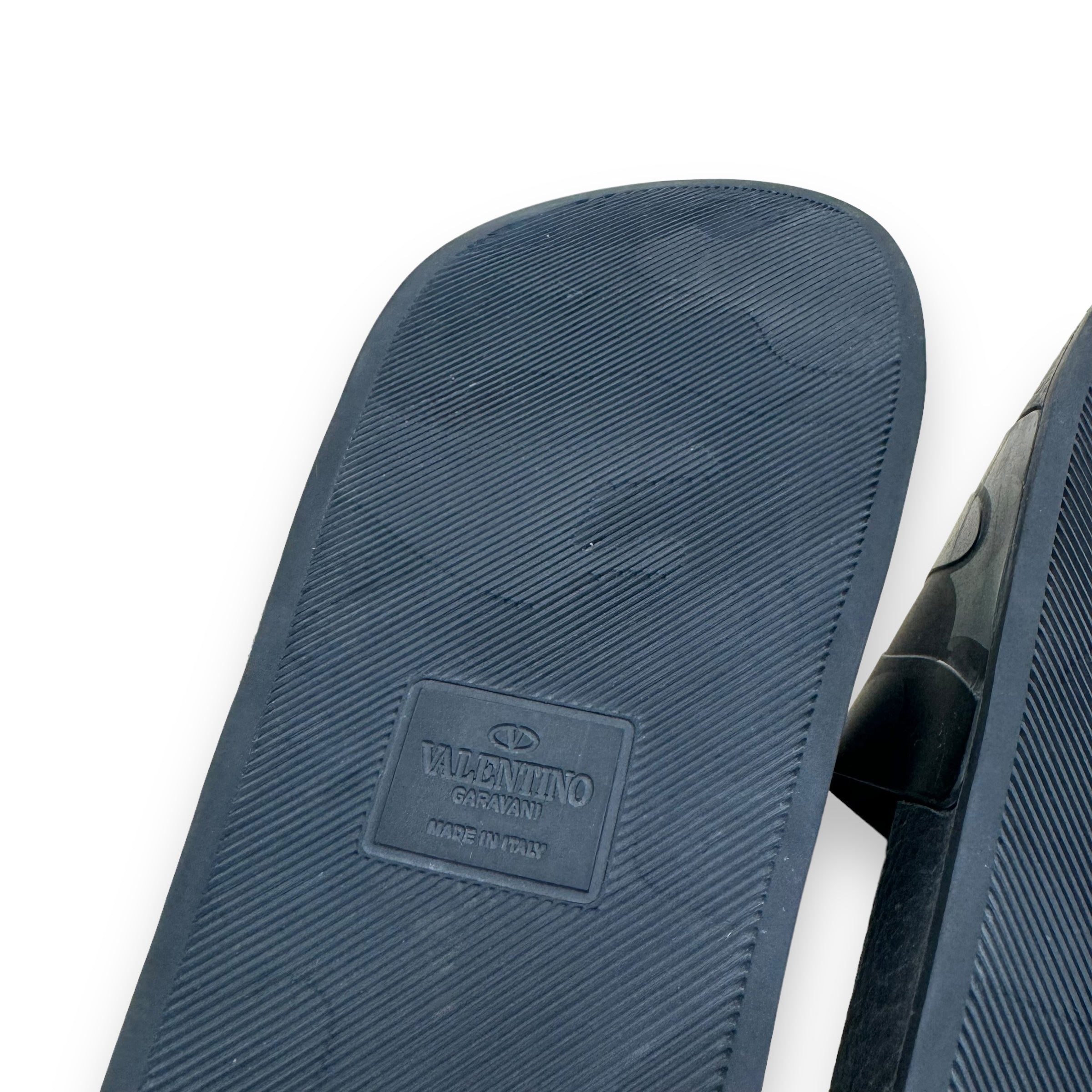 VALENTINO GARAVANI RUBBER SLIDES BLACK UK8