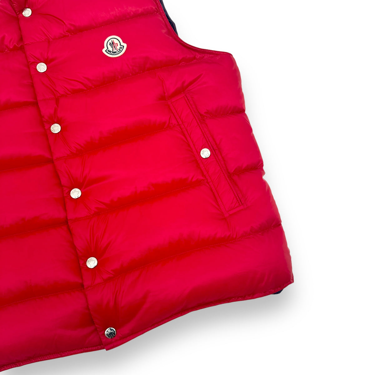 MONCLER BILLECART GILET PUFFER JACKET RED XL