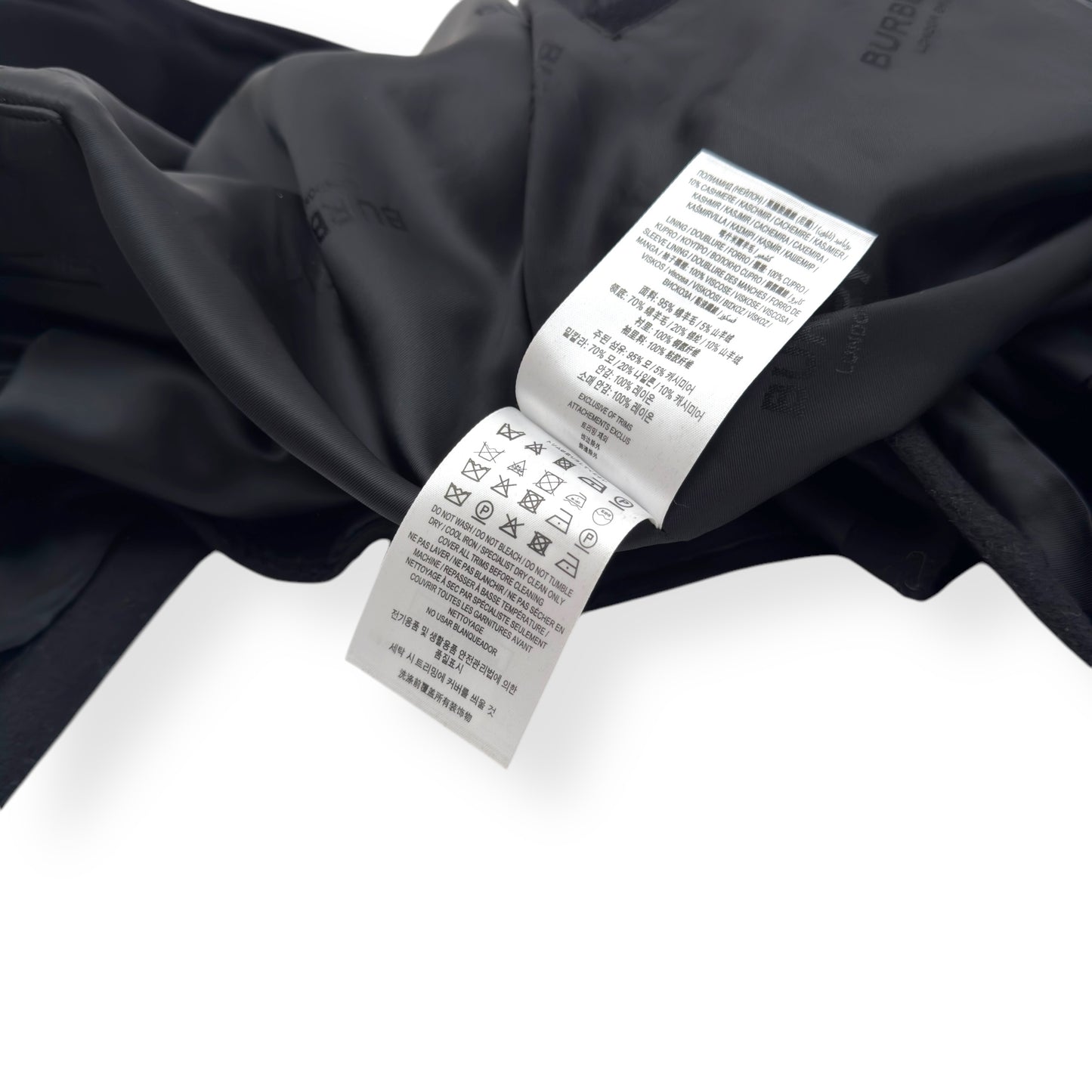 BURBERRY MID-LENGTH CASHMERE BLEND KENSINGTON TRENCH COAT BLACK 50 / M