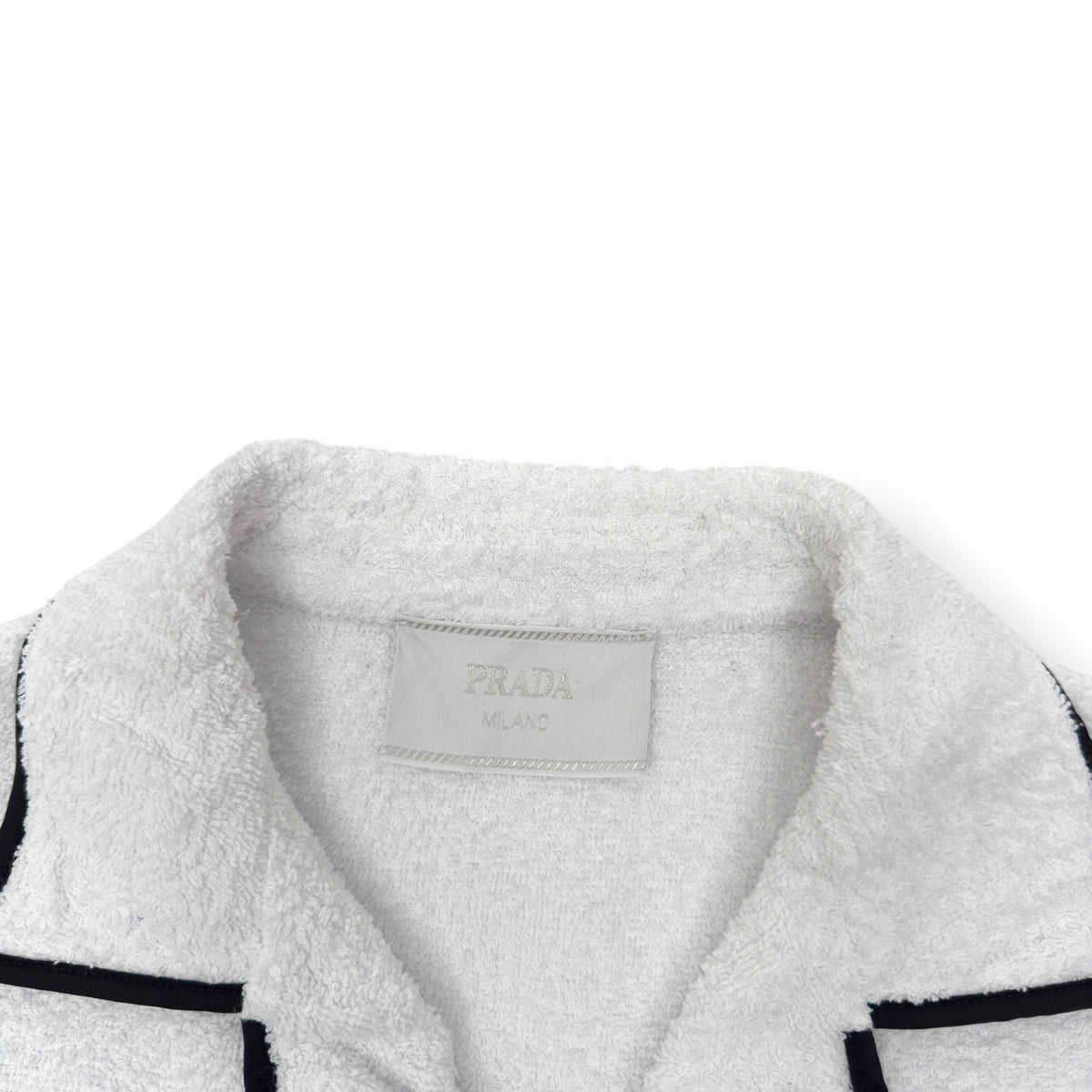 PRADA COTTON BOWLING SHIRT WHITE / BLACK M