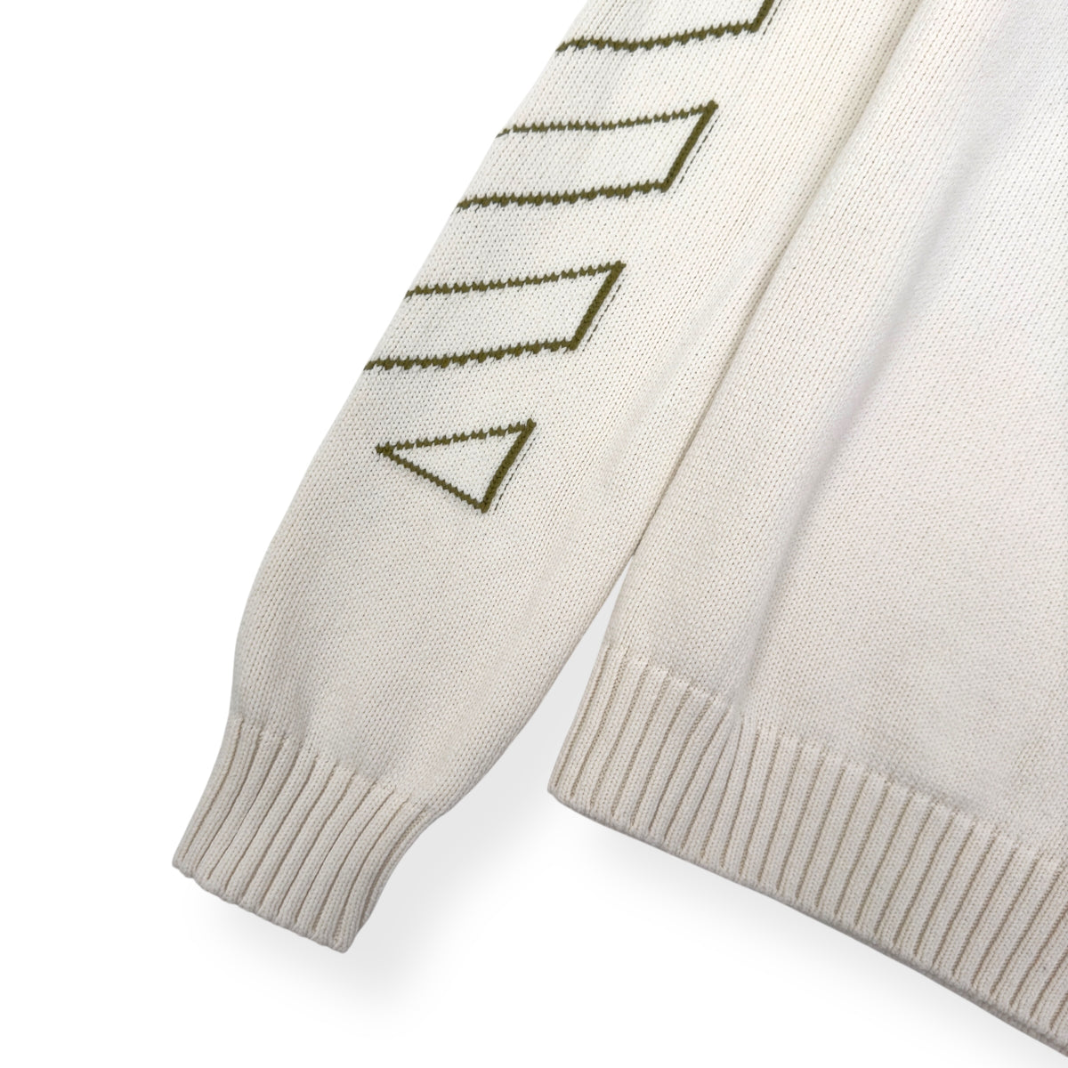 OFF-WHITE ARROW DIAG OUTLINE KNITTED SWEATER TOFU / GREEN XL