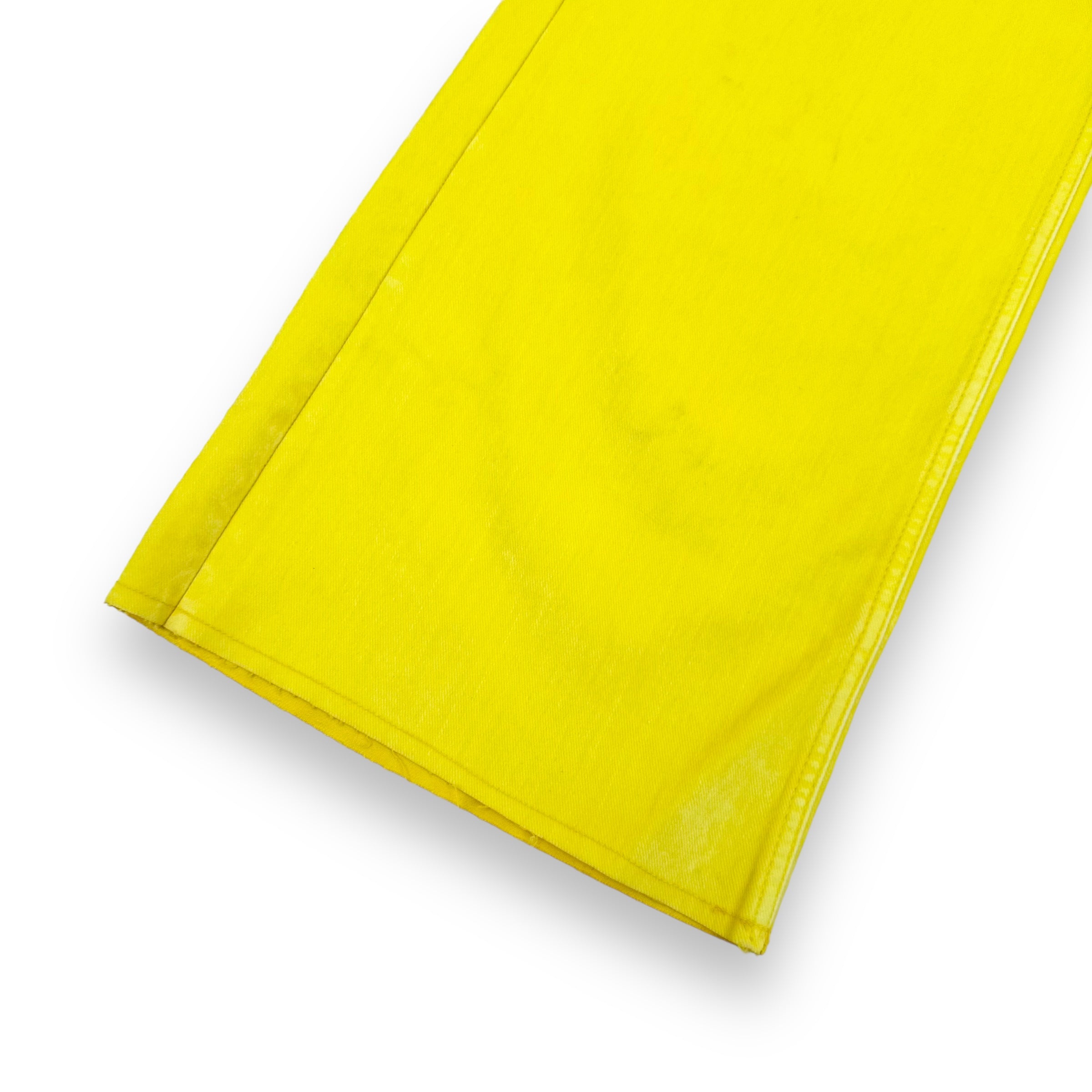 MARNI LOGO-PATCH STRETCH-COTTON FLARED TROUSERS YELLOW 34”