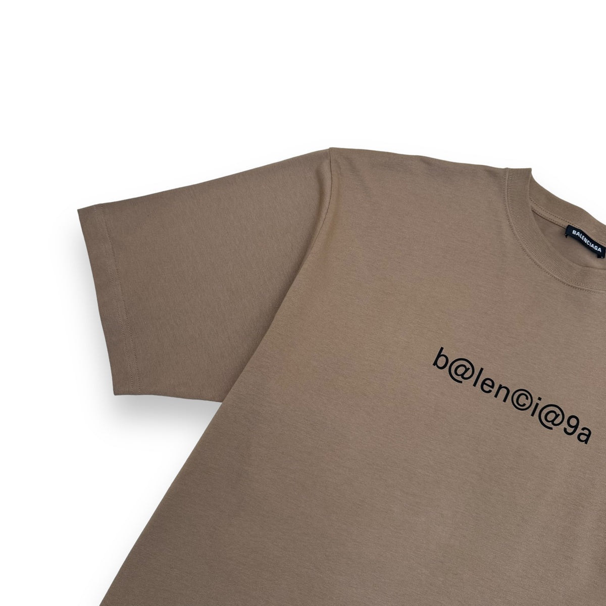 BALENCIAGA OVERSIZED SYMBOLIC LOGO T-SHIRT TAN M