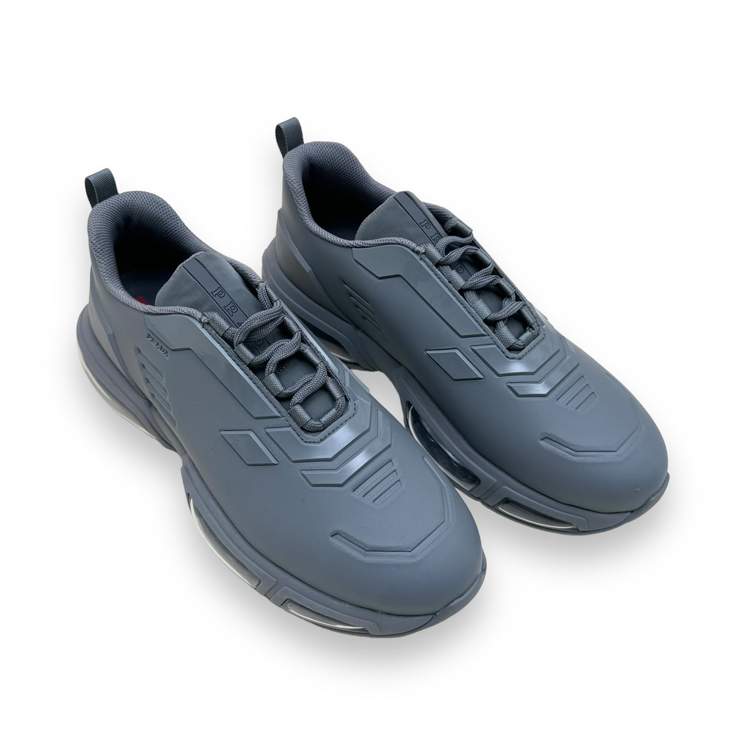 PRADA COLLISION 19LR TECHNICAL FABRIC LOW TOP SNEAKER GREY UK9