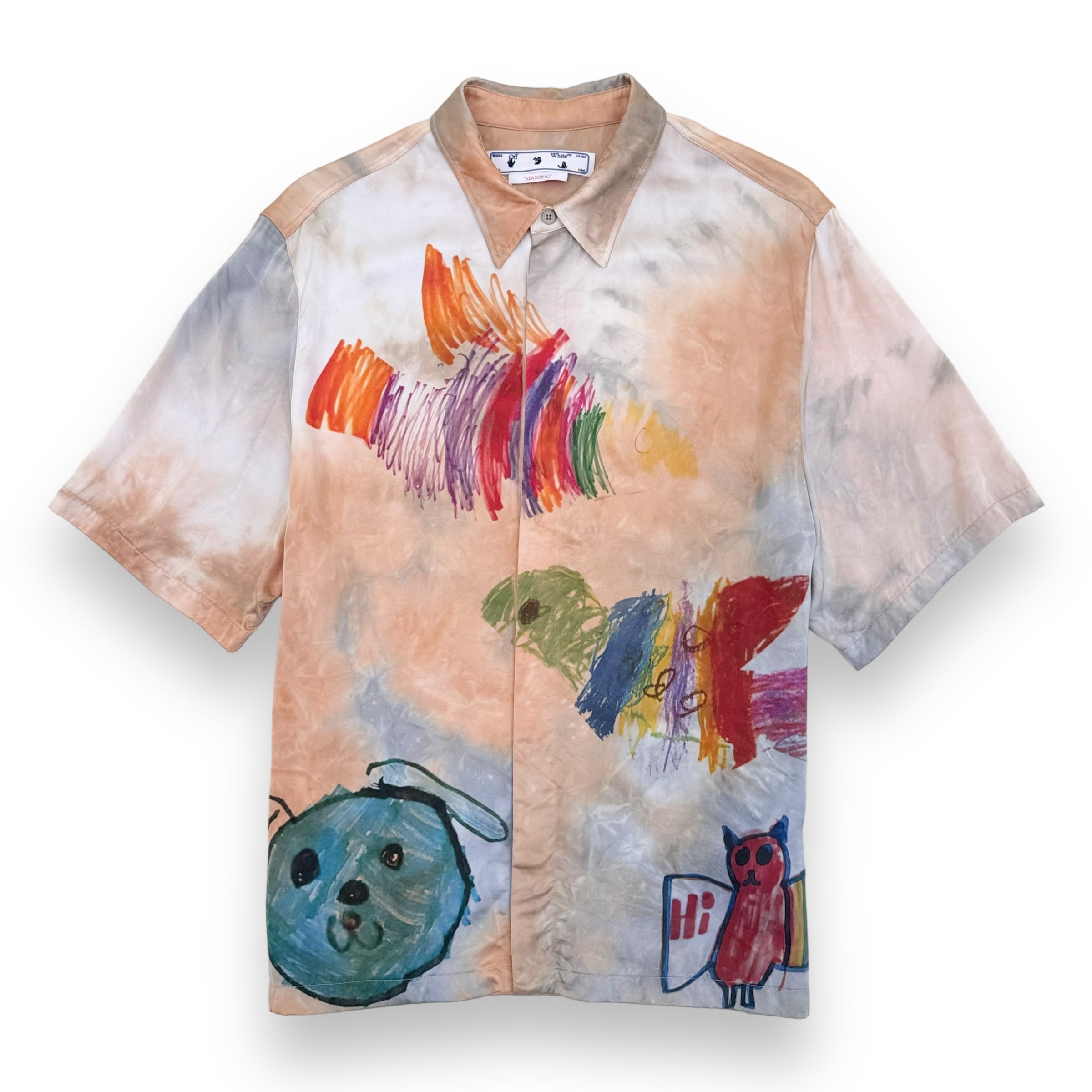 OFF-WHITE S/S SATIN SHIRT BEIGE L