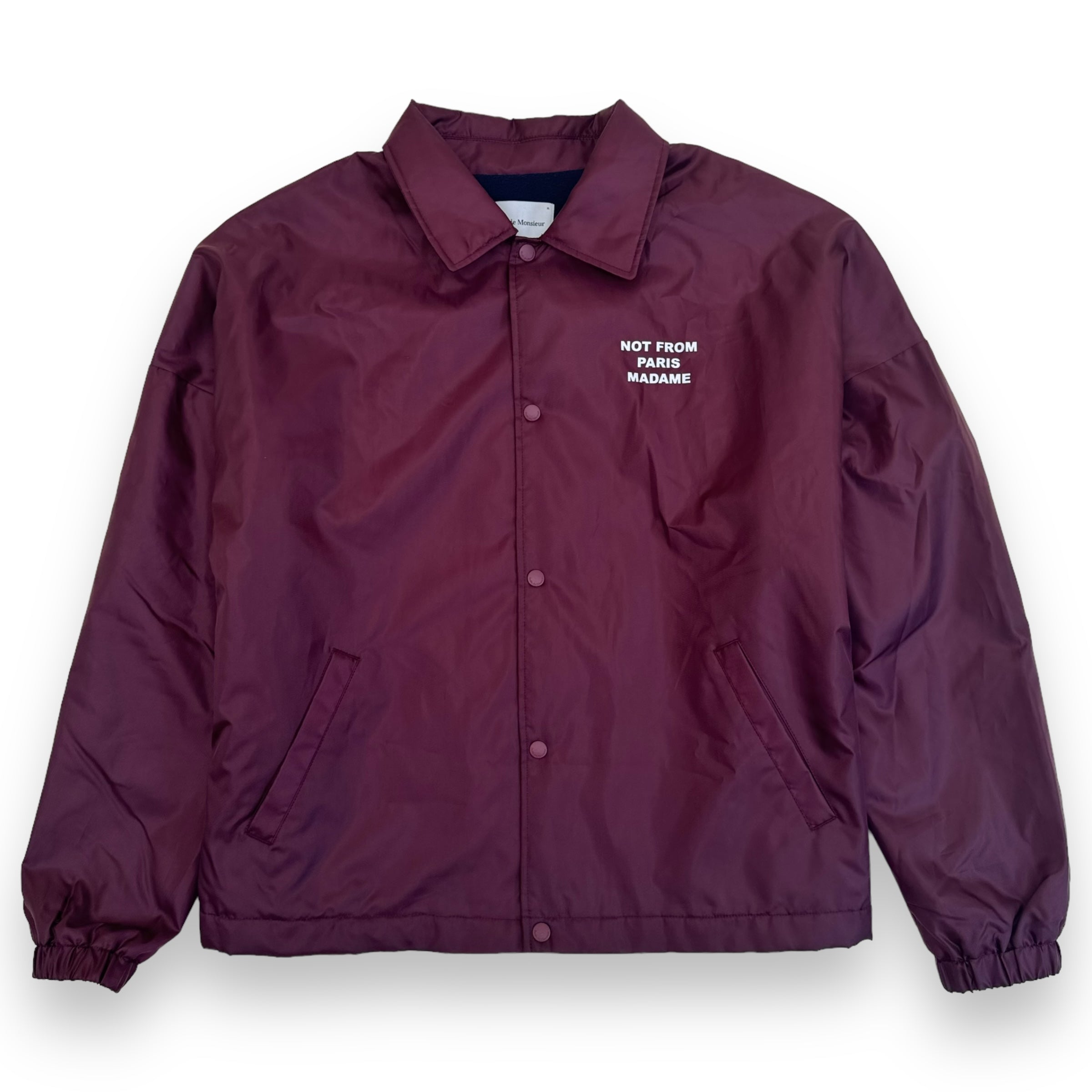 DRÔLE DE MONSIEUR PRINTED SHELL JACKET BURGUNDY XL