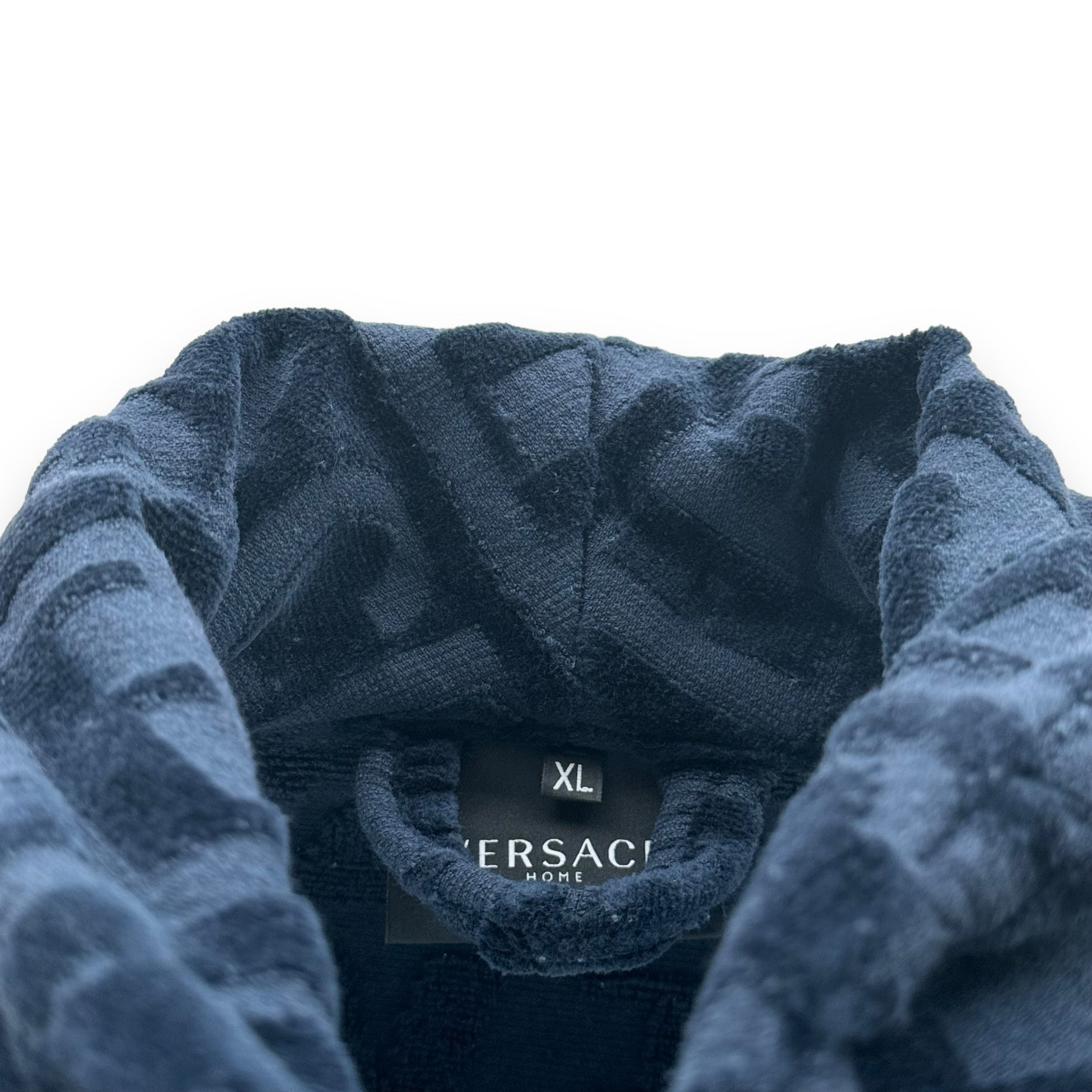 VERSACE BAROQUE BATHROBE NAVY / GOLD XL