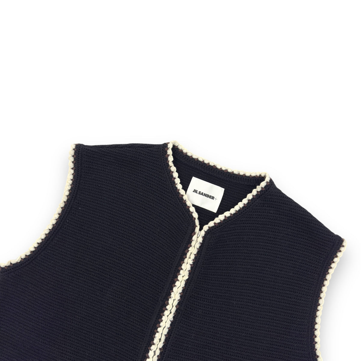 JIL SANDER PLUS RECYCLED KNIT VEST BLACK 52 / XL