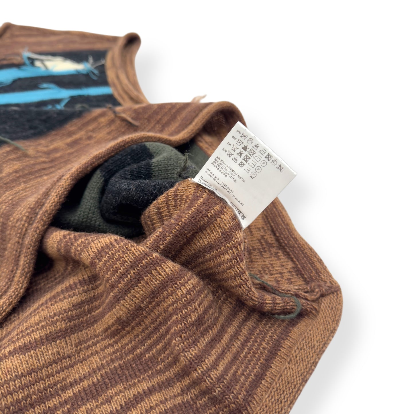 ANDERSSON BELL BLOTCH INTARSIA CREW-NECK VEST BROWN XL