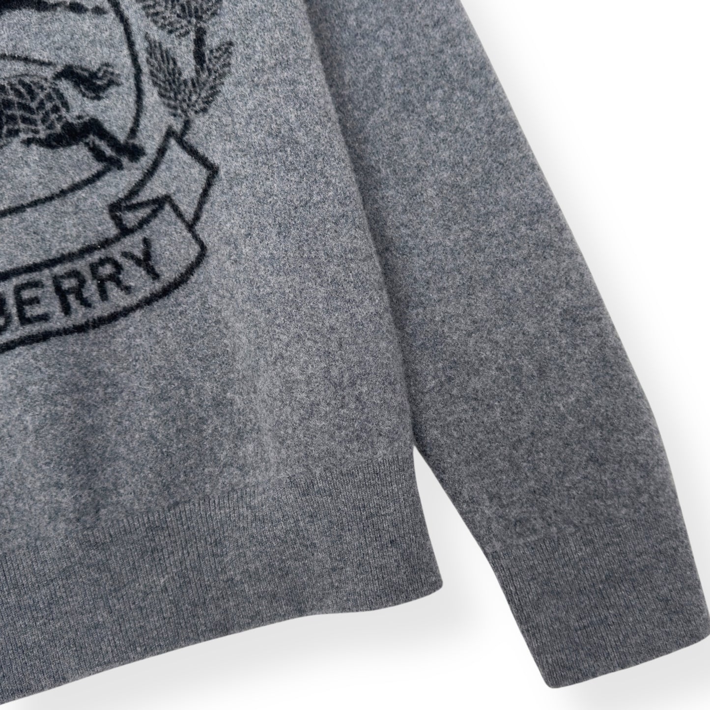 BURBERRY EKD WOOL JACQUARD HOODIE GREY L